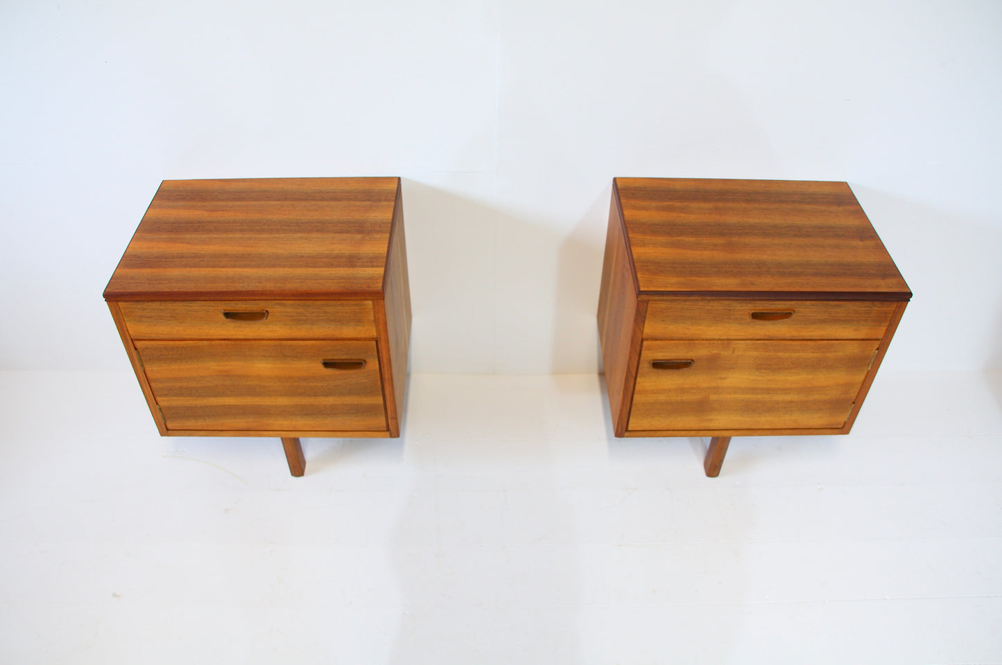 SOLD - Walnut Bedside Tables by Alfred Cox c.1960