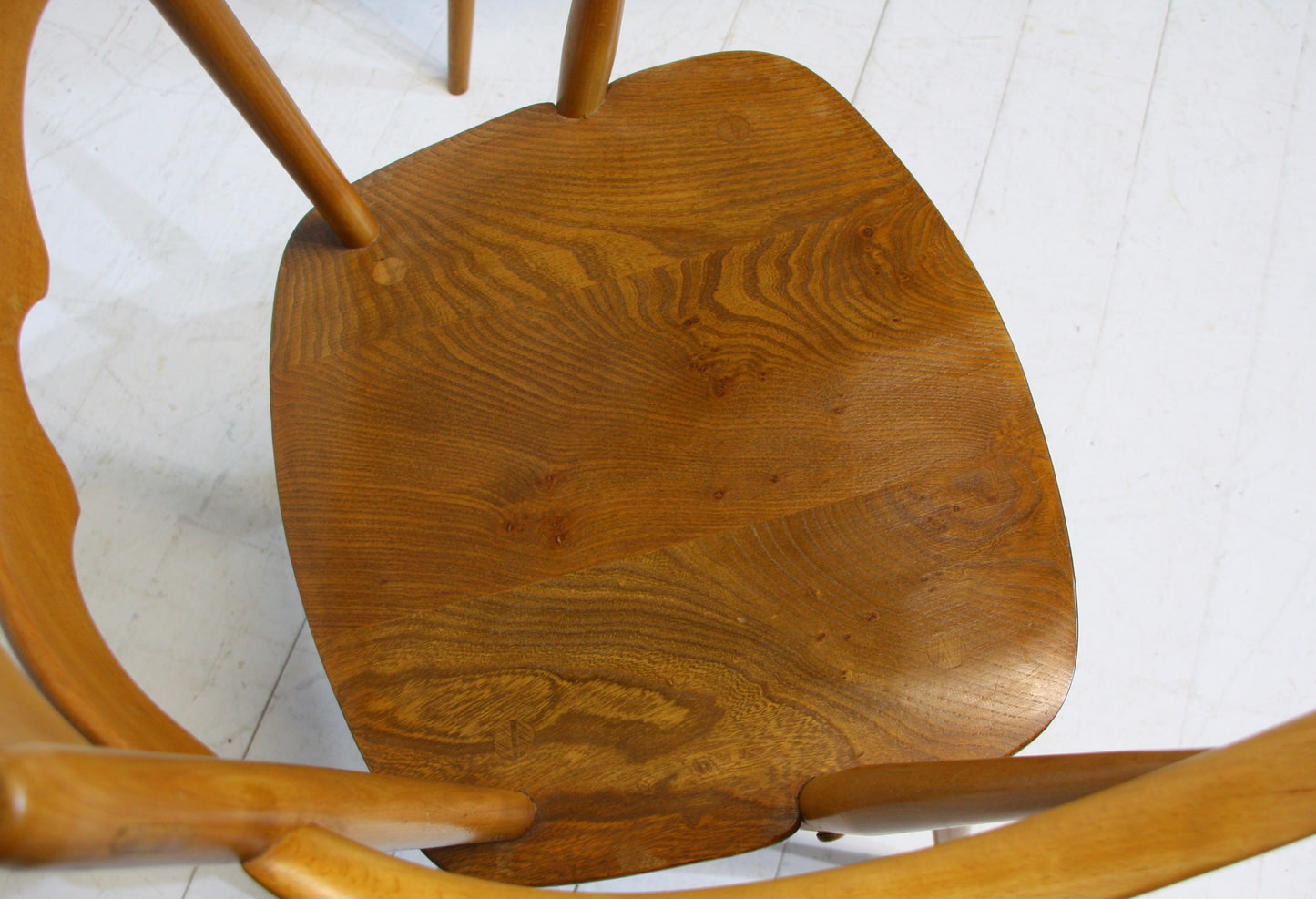 Pair - Ercol Model 493 Carver Chairs - Blonde