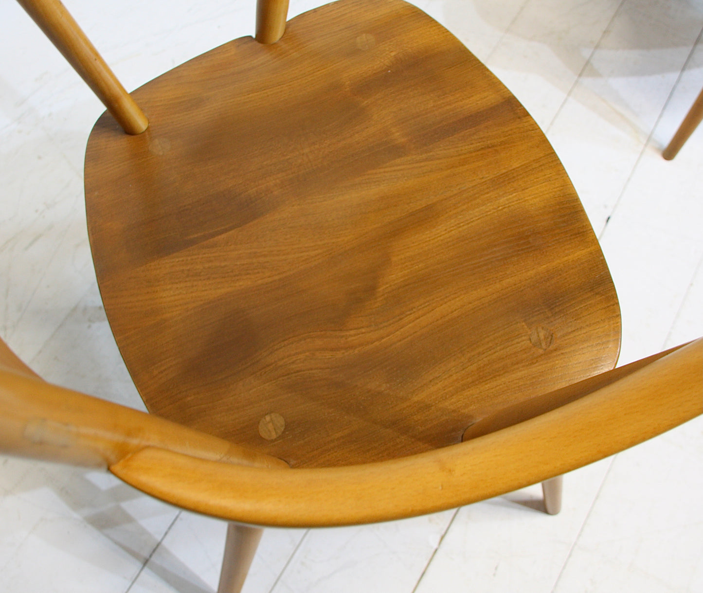 Pair - Ercol Model 493 Carver Chairs - Blonde
