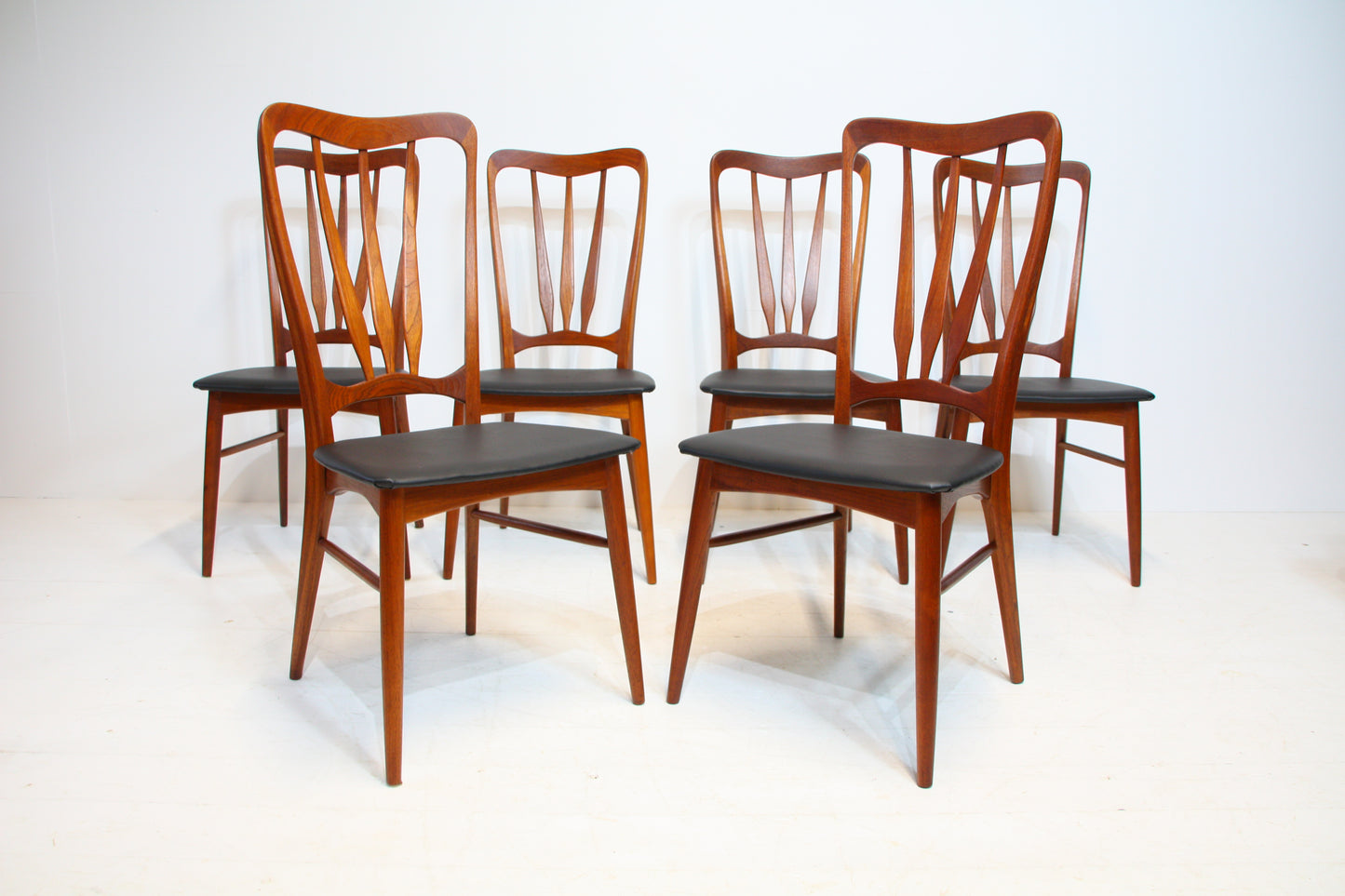 6 Ingrid Teak Dining Chairs by Niels Koefoed - Denmark c.1960