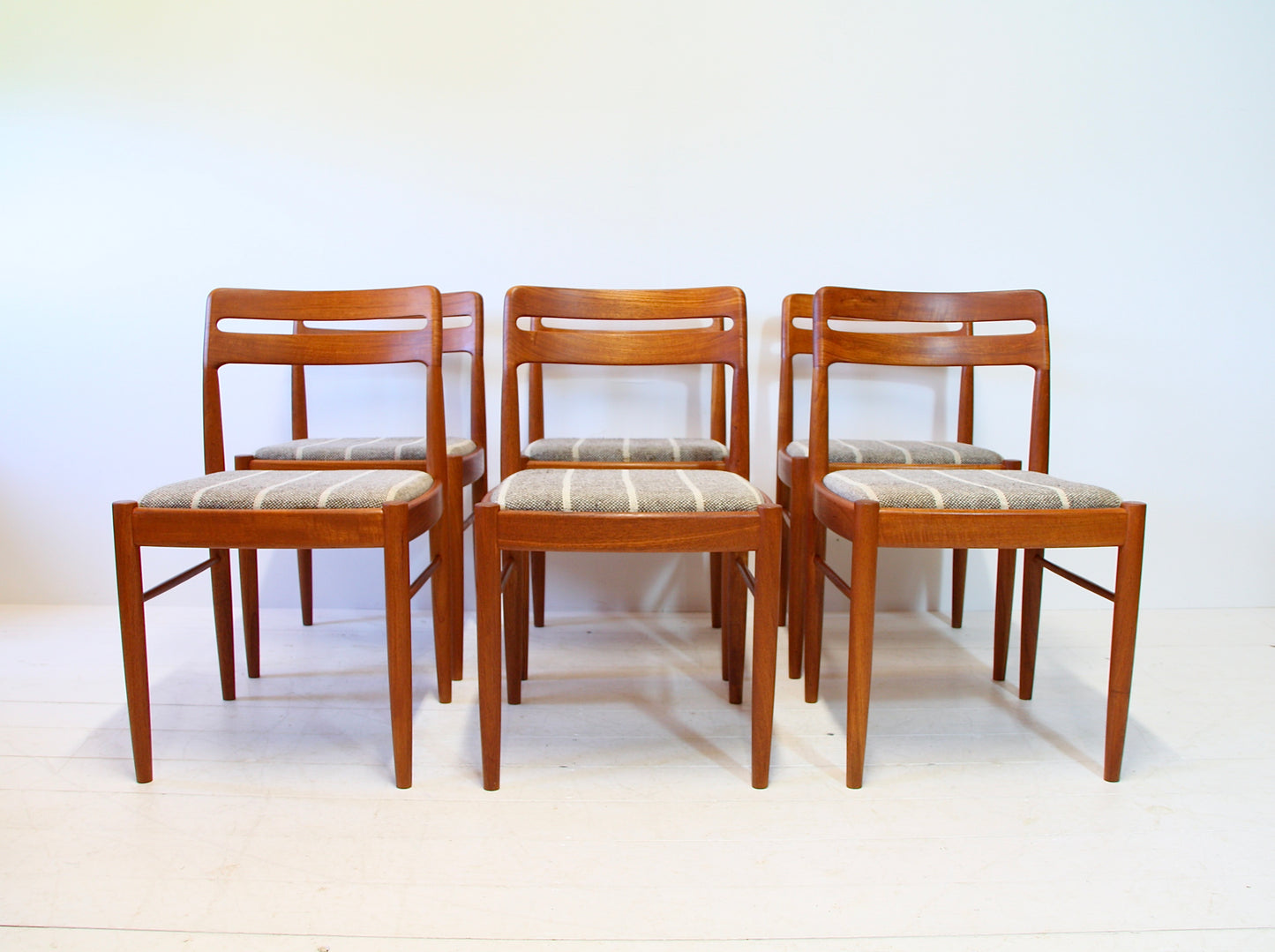SOLD - 6 Danish Mid Century Dining Chairs by HW Klein for Bramin - c.1960
