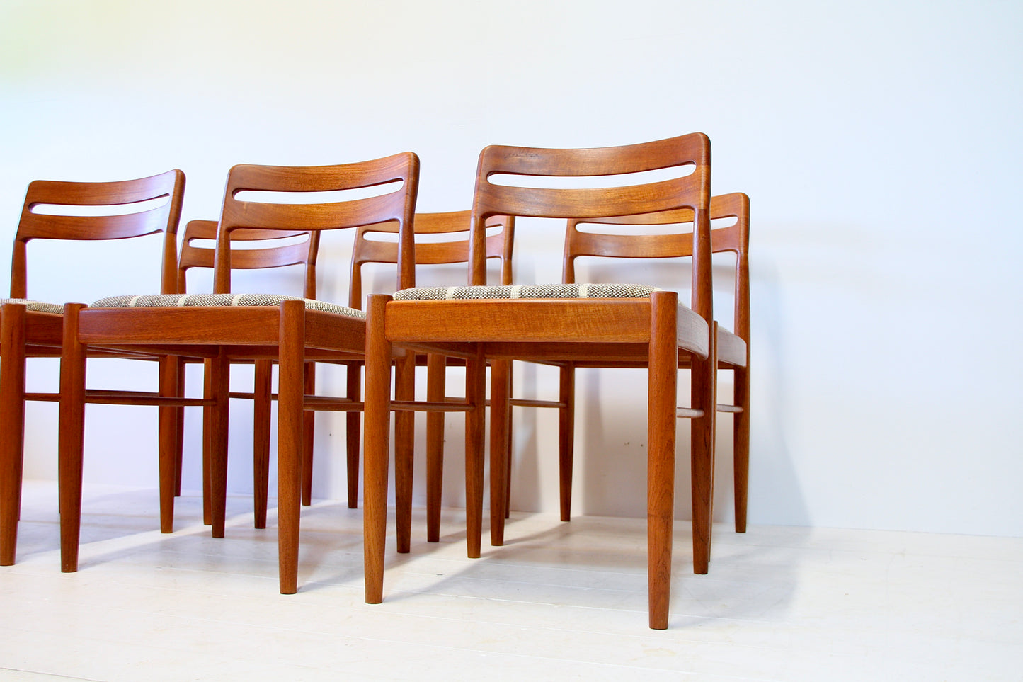 SOLD - 6 Danish Mid Century Dining Chairs by HW Klein for Bramin - c.1960