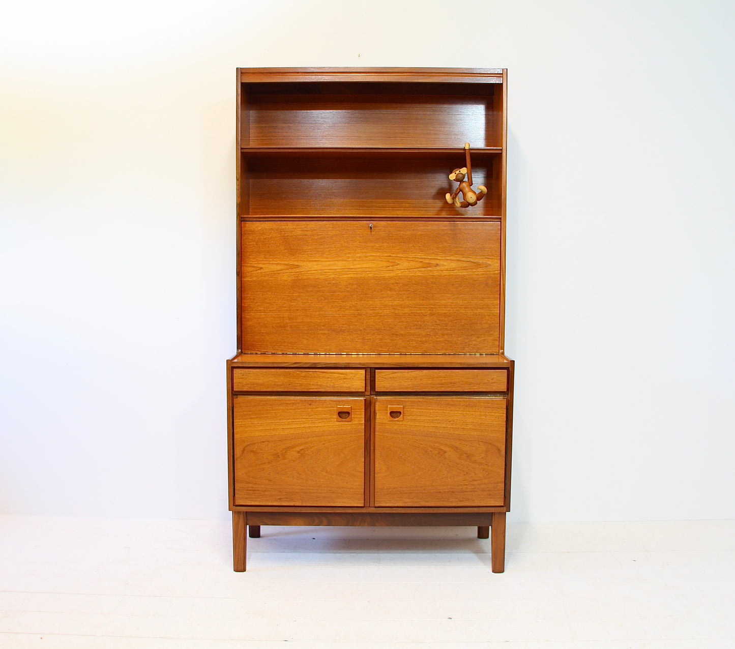 SOLD - Mid Century Teak Bureau / Bookcase by Vanson c.1960