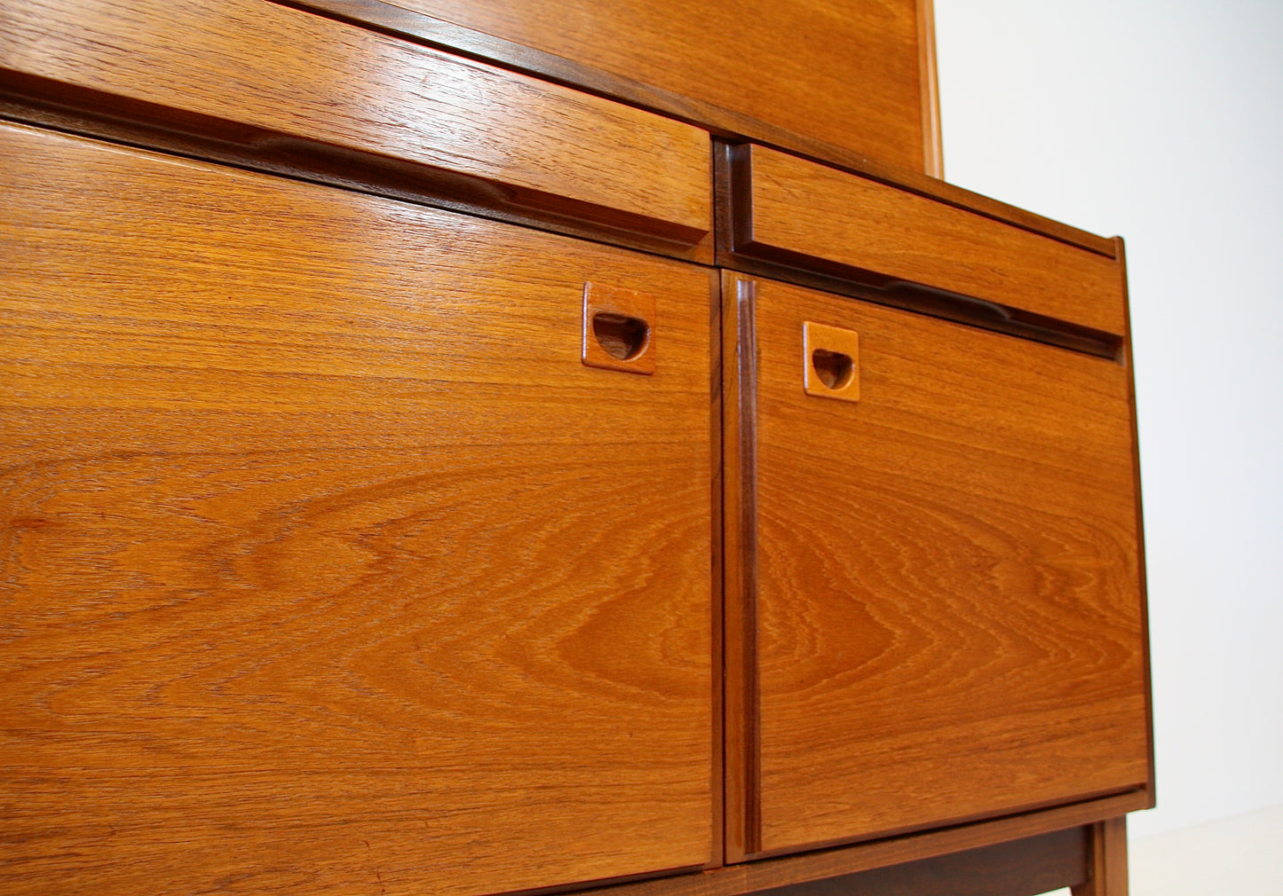 SOLD - Mid Century Teak Bureau / Bookcase by Vanson c.1960