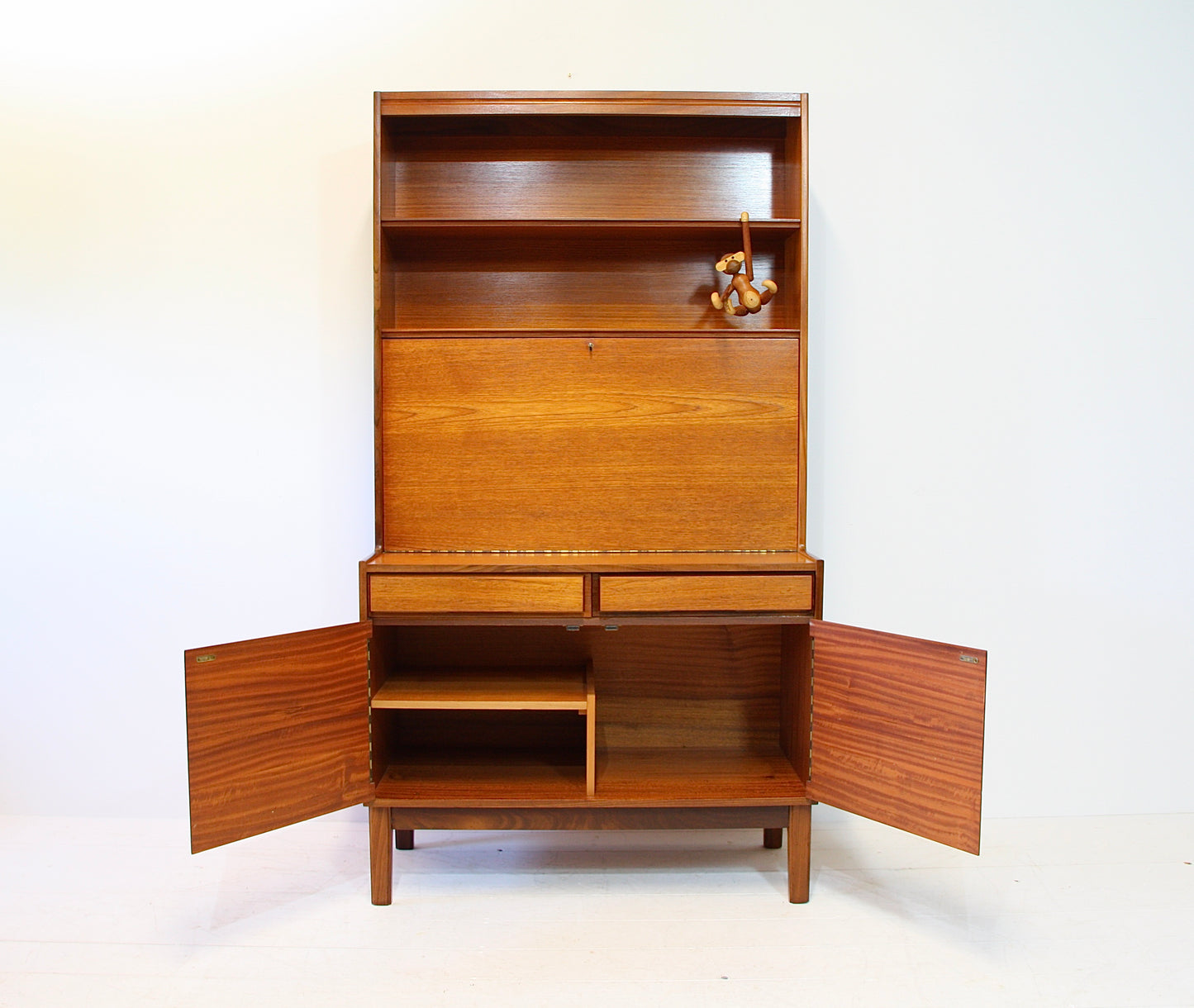 SOLD - Mid Century Teak Bureau / Bookcase by Vanson c.1960