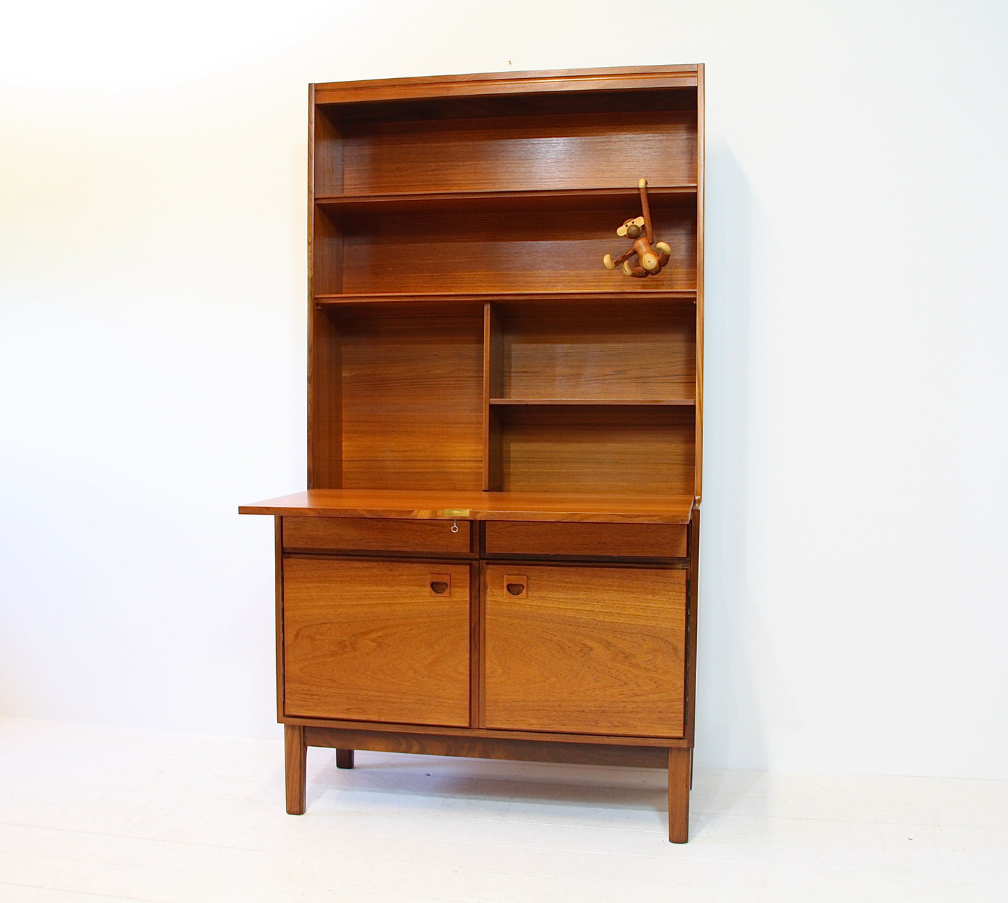 SOLD - Mid Century Teak Bureau / Bookcase by Vanson c.1960