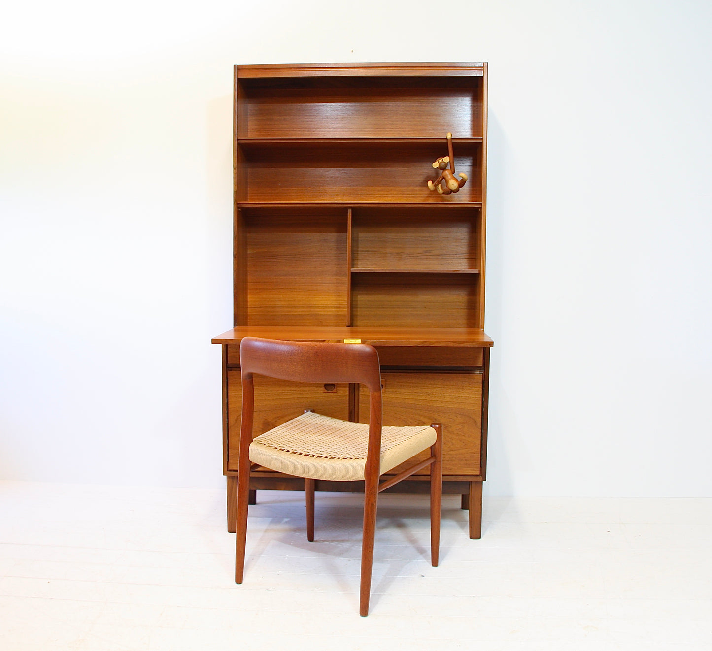 SOLD - Mid Century Teak Bureau / Bookcase by Vanson c.1960