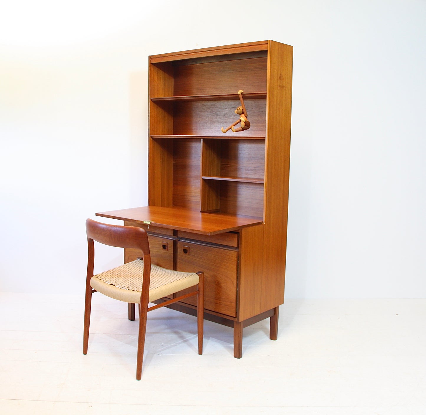 SOLD - Mid Century Teak Bureau / Bookcase by Vanson c.1960