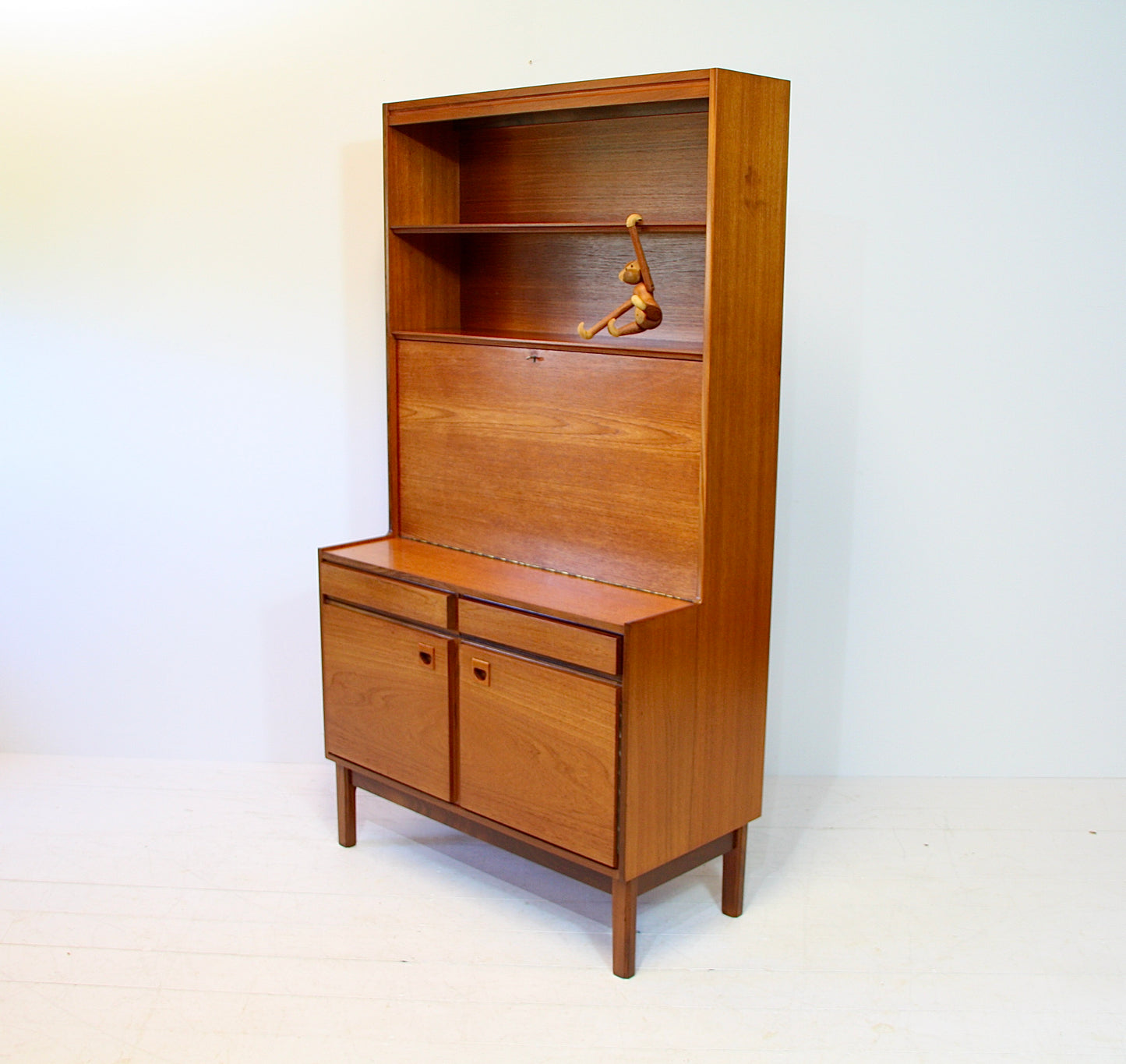 SOLD - Mid Century Teak Bureau / Bookcase by Vanson c.1960