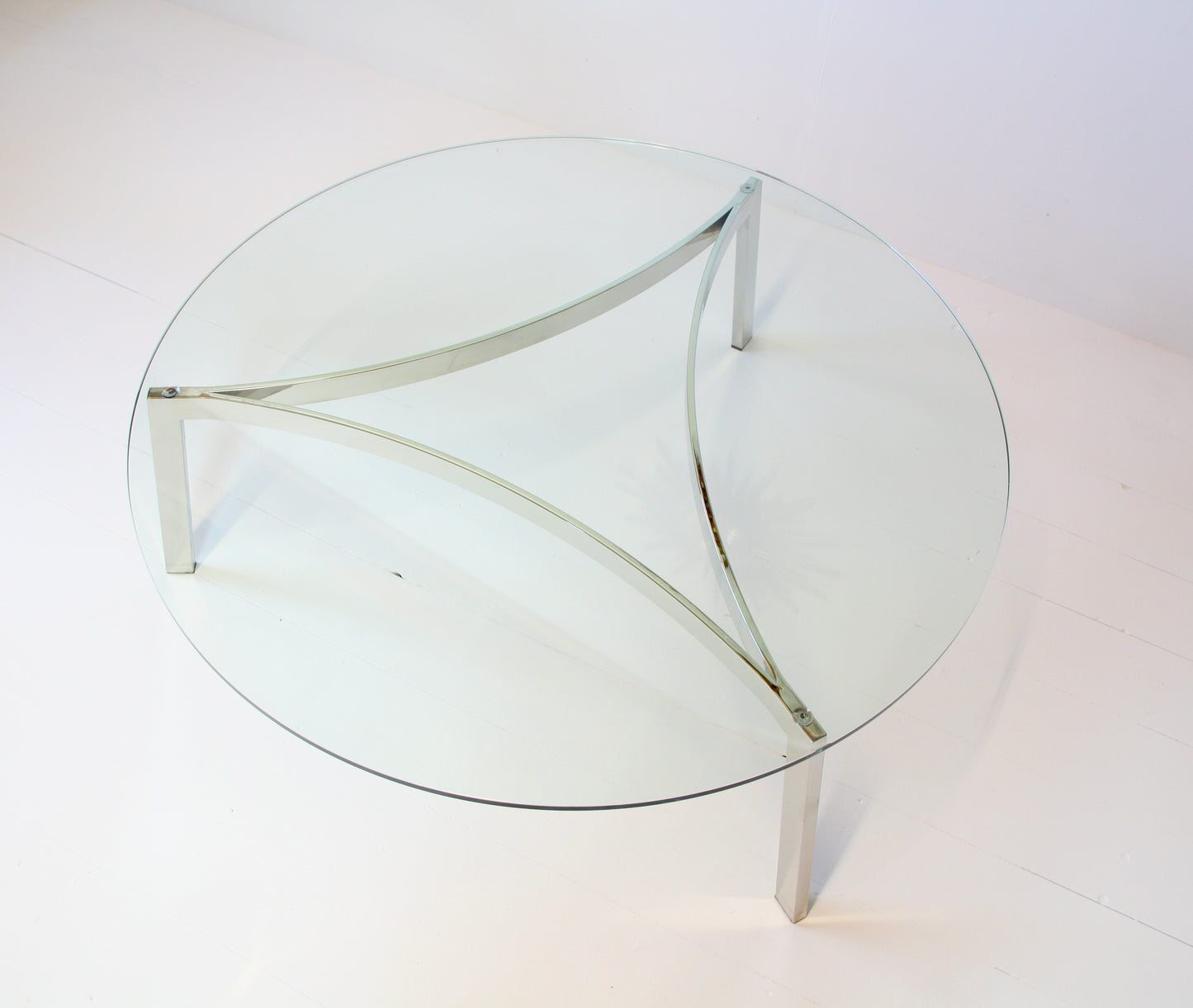 Modernist Swiss Chrome & Glass Coffee Table - c.1970