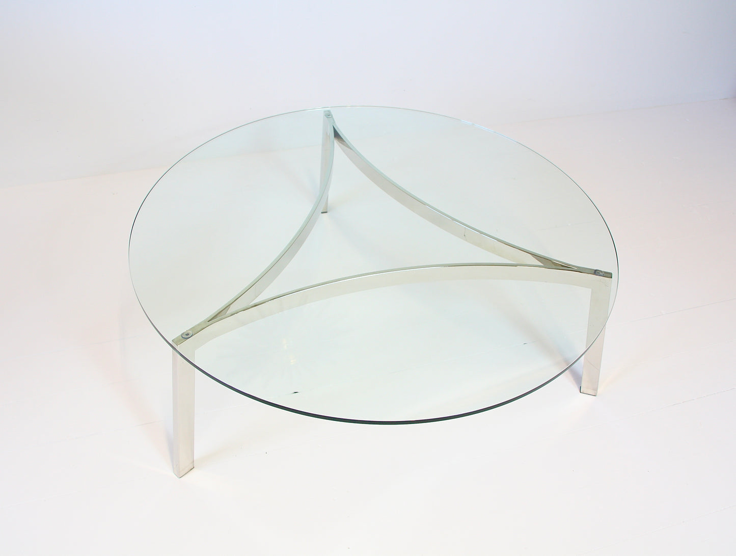 Modernist Swiss Chrome & Glass Coffee Table - c.1970