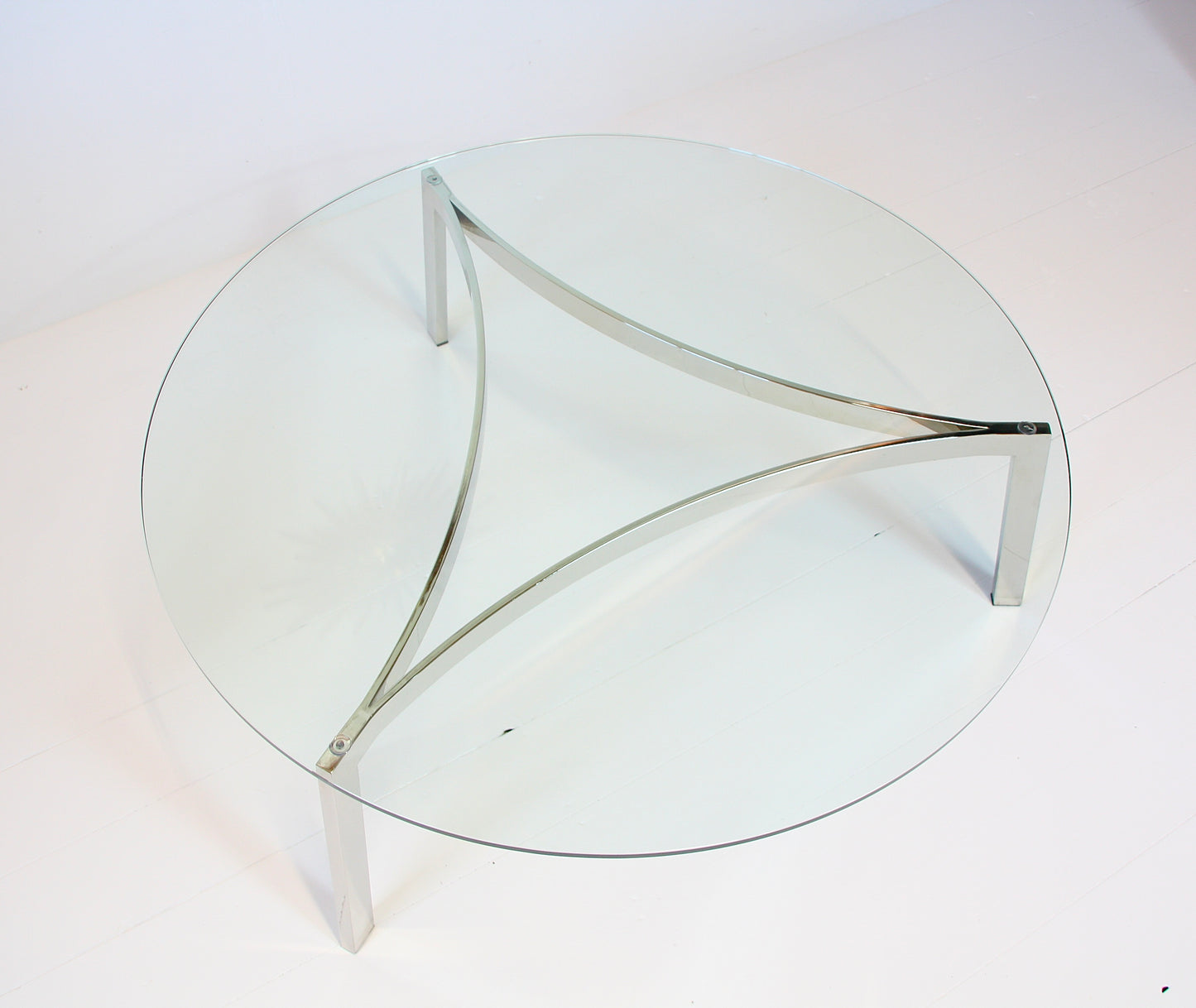 Modernist Swiss Chrome & Glass Coffee Table - c.1970
