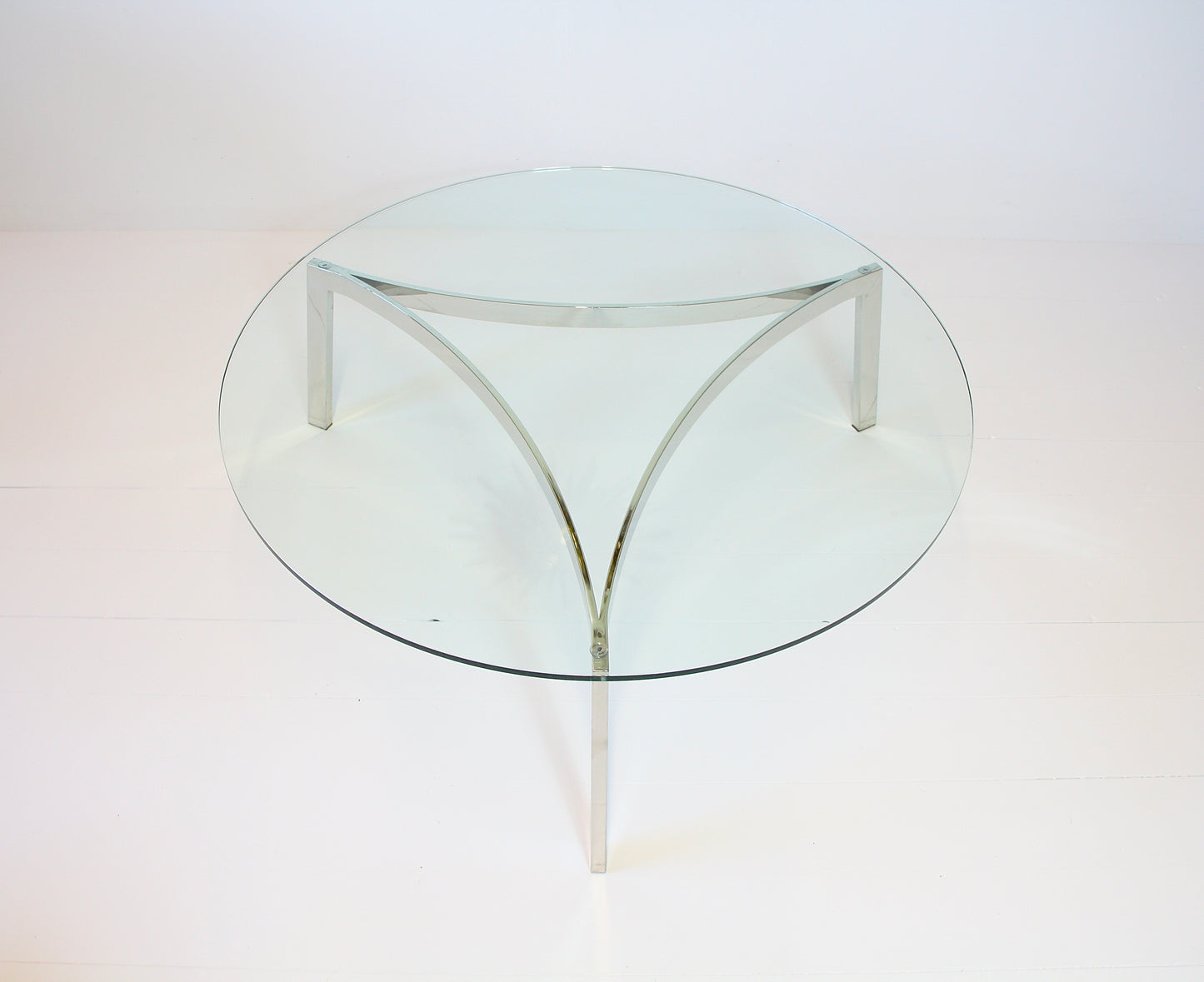 Modernist Swiss Chrome & Glass Coffee Table - c.1970