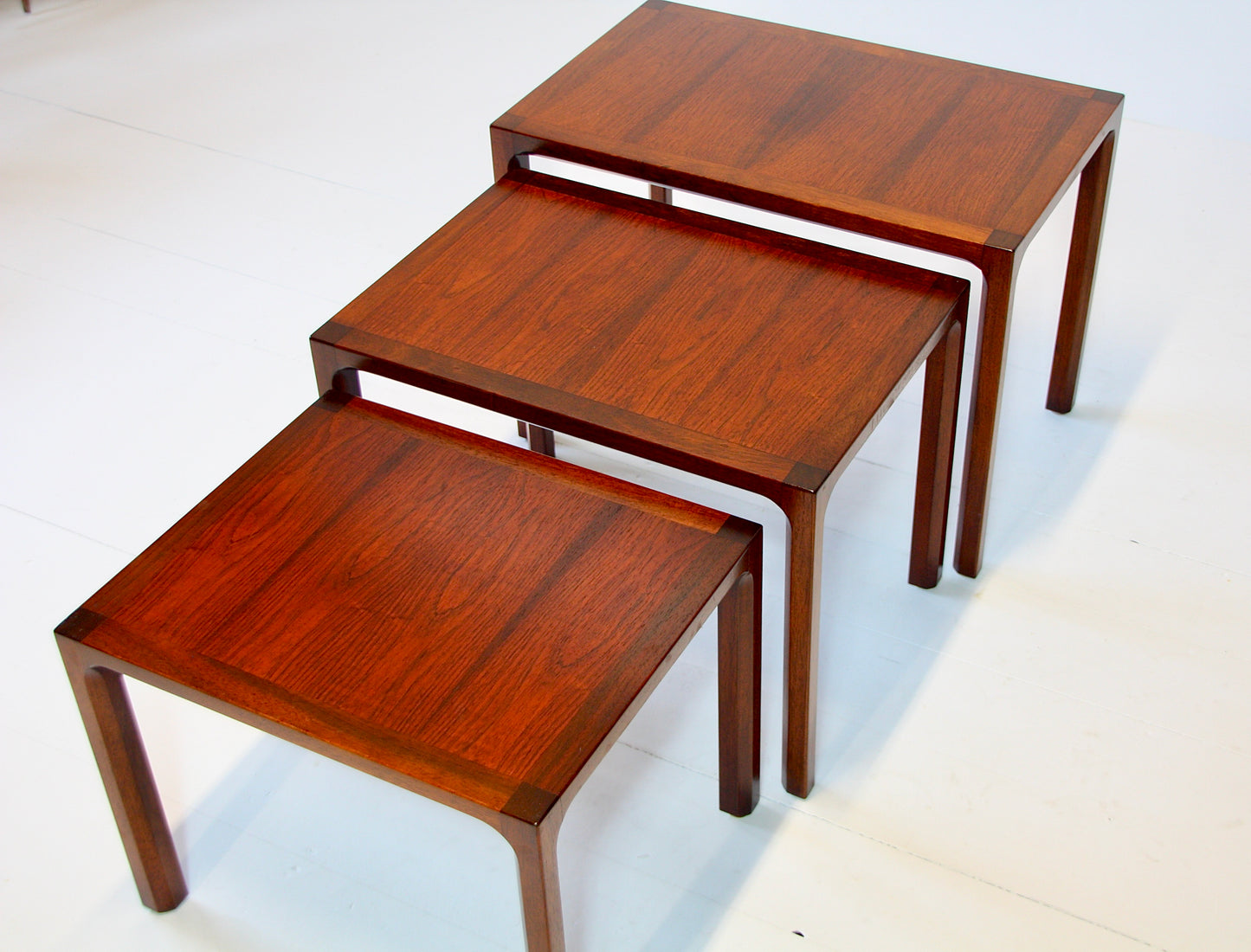 Nest of 3 Rosewood Interlocking Tables by Kai Kristiansen 1965
