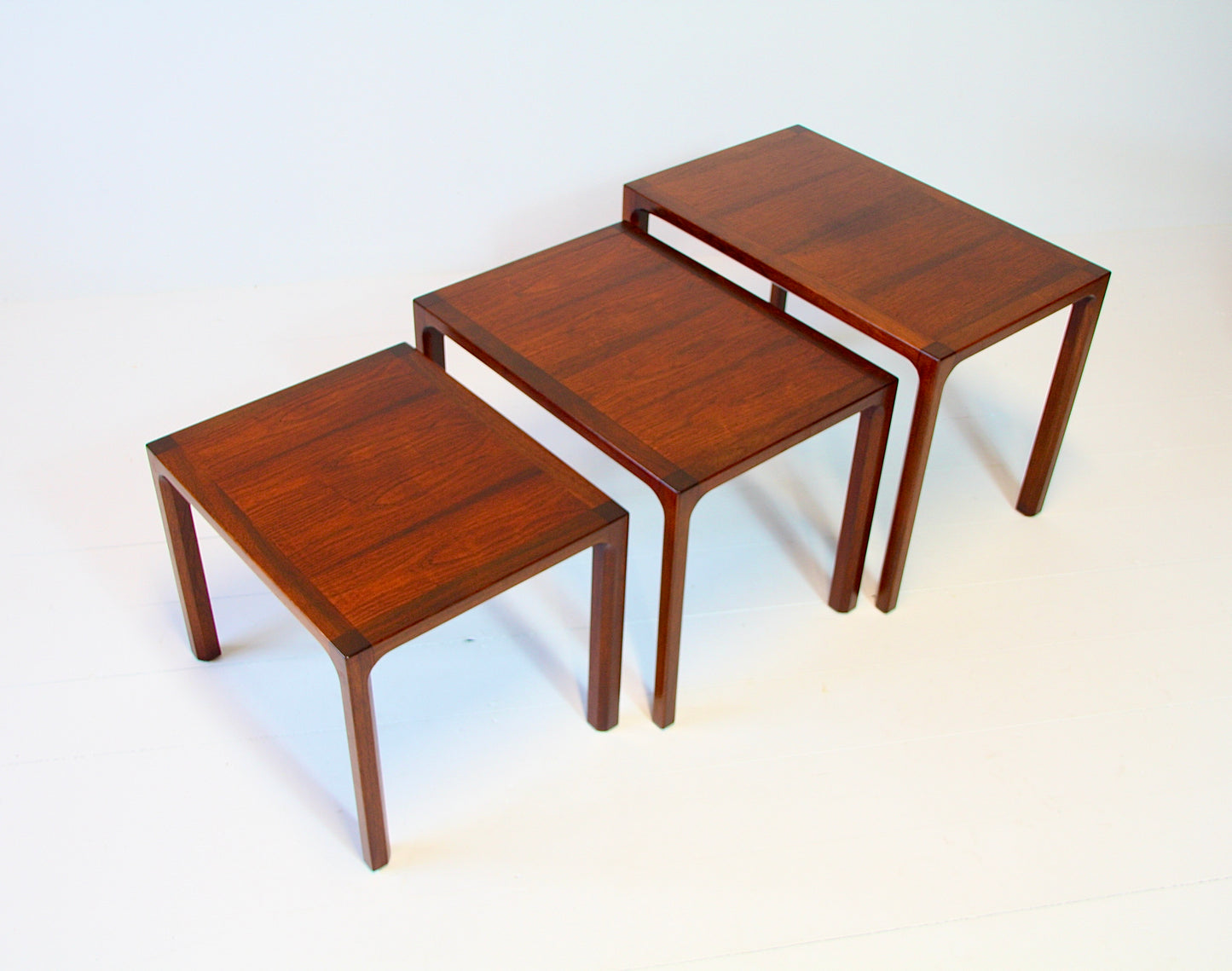 Nest of 3 Rosewood Interlocking Tables by Kai Kristiansen 1965