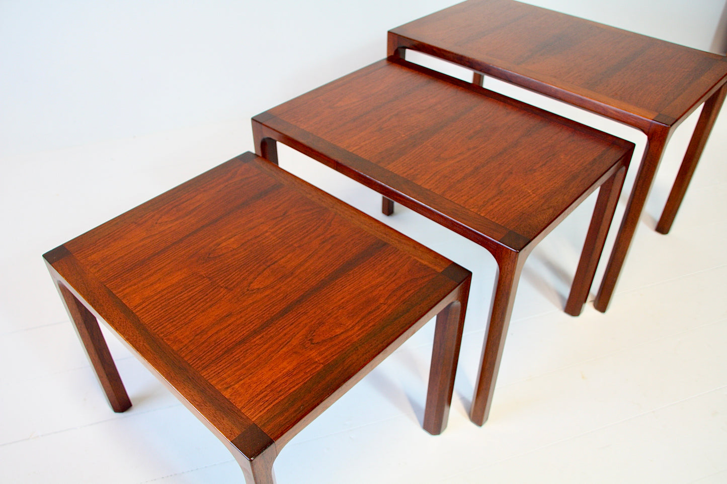Nest of 3 Rosewood Interlocking Tables by Kai Kristiansen 1965