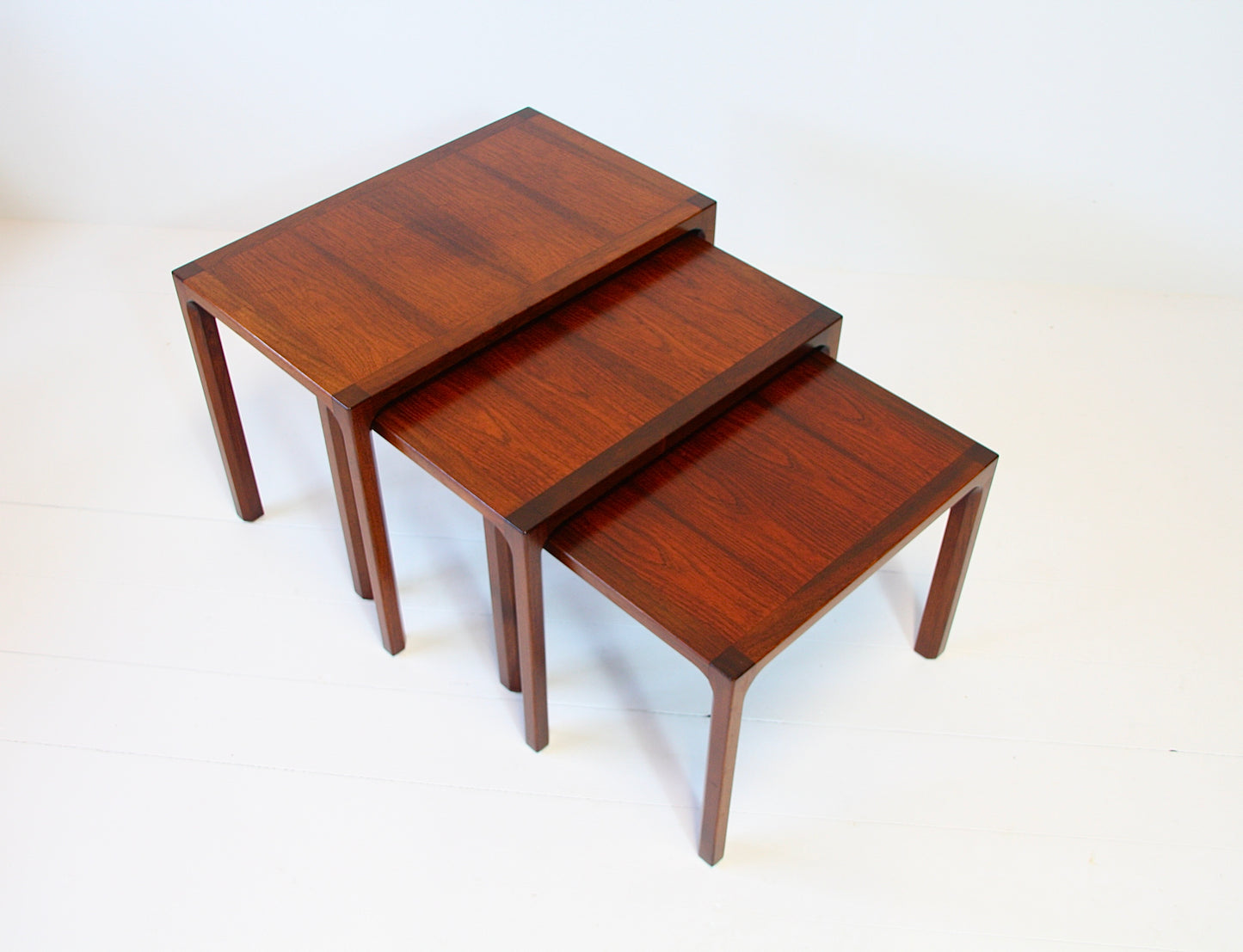 Nest of 3 Rosewood Interlocking Tables by Kai Kristiansen 1965