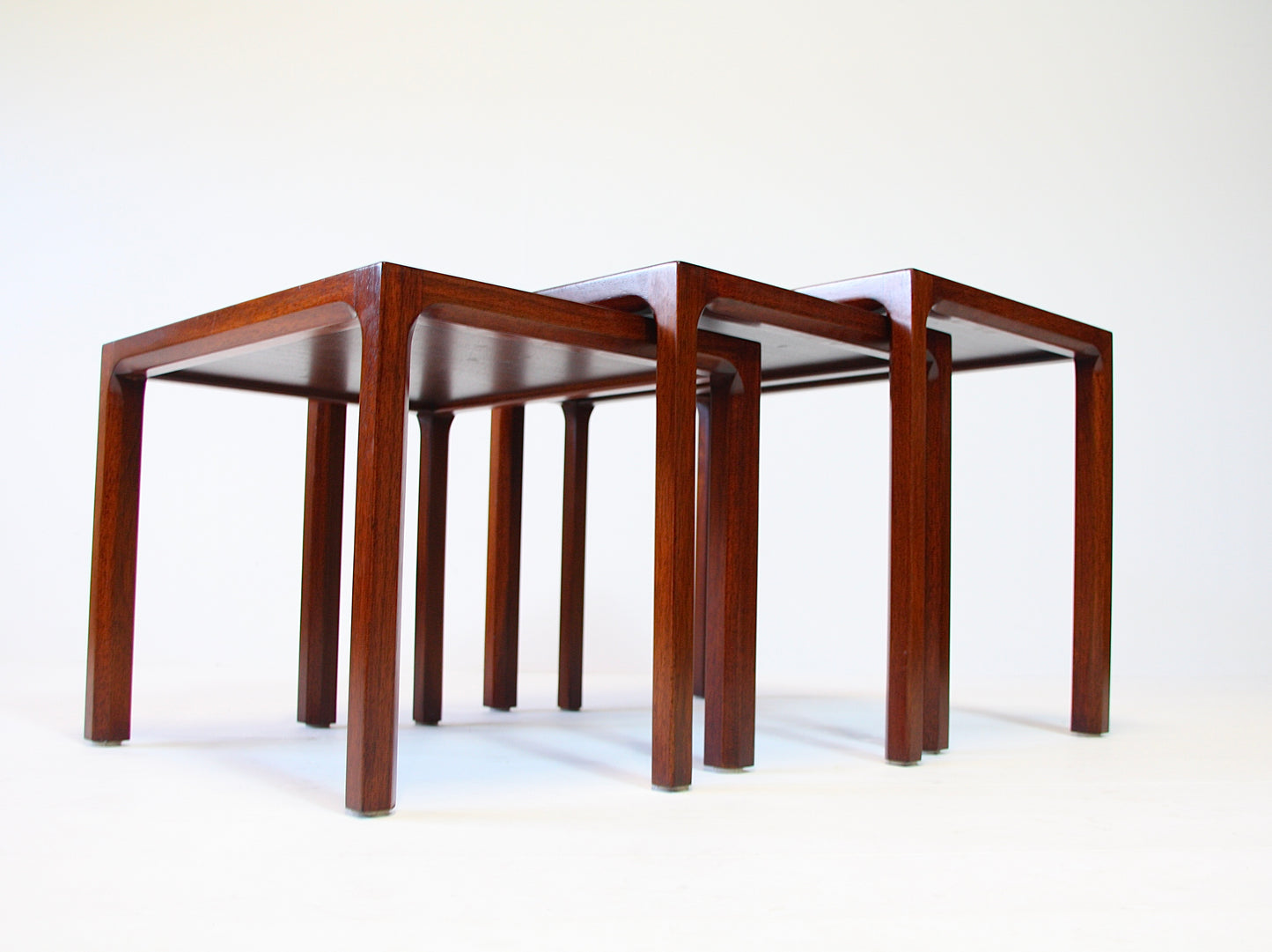 Nest of 3 Rosewood Interlocking Tables by Kai Kristiansen 1965