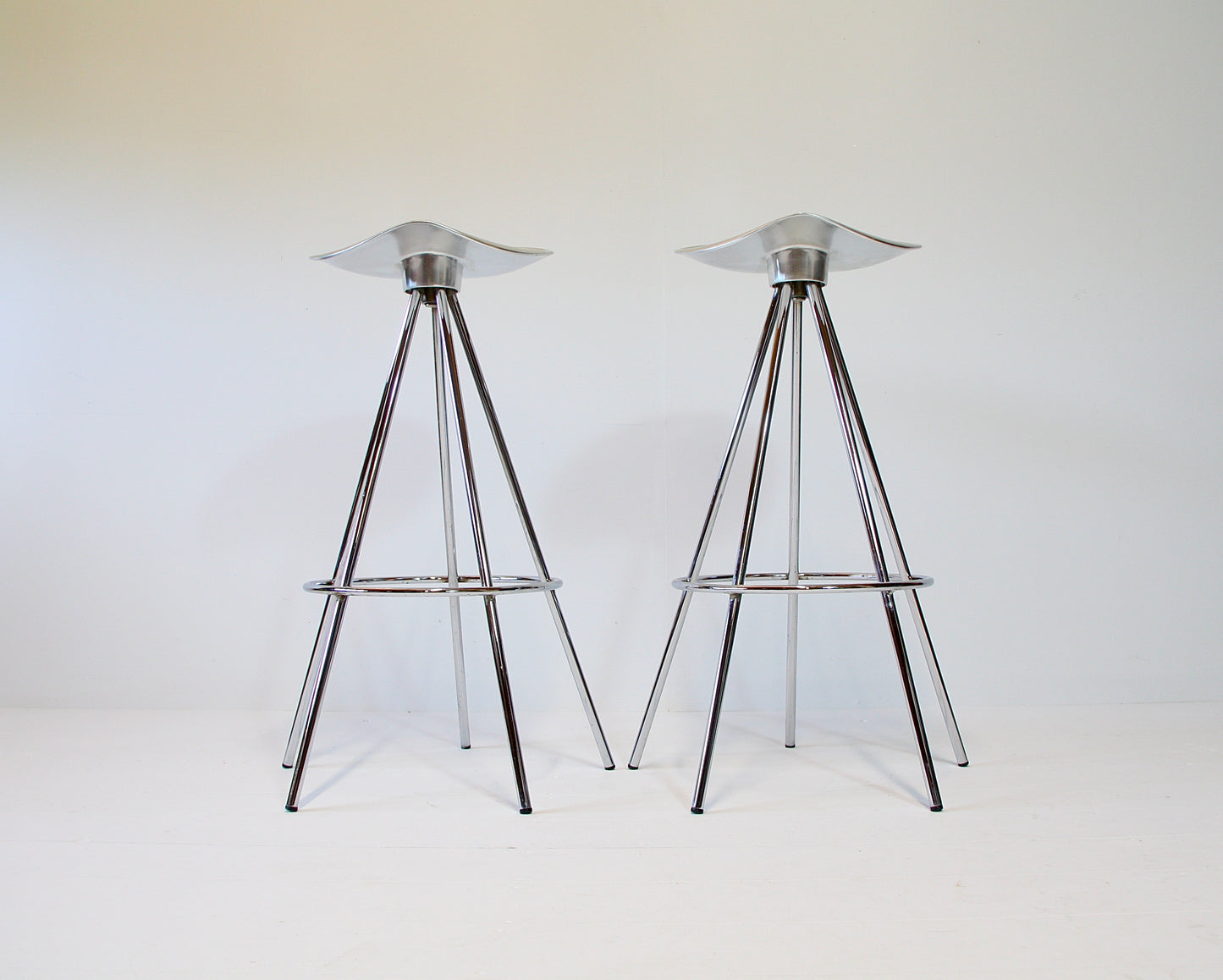 Pair of Aluminium & Chrome Jamaica Stools by Pepe Cortes for Amat - Spain