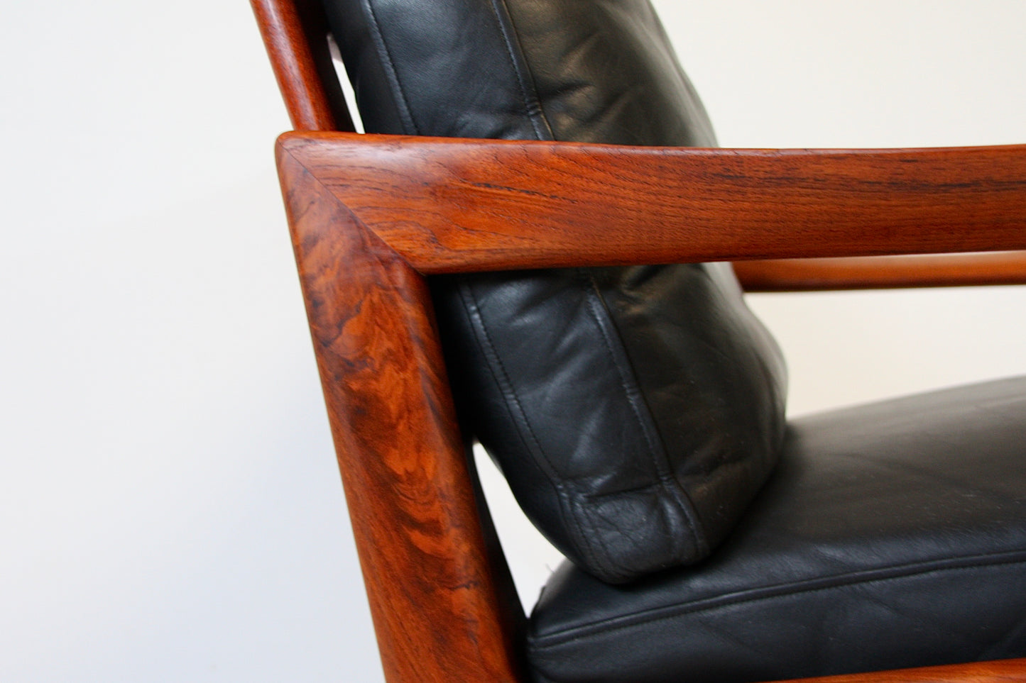 Illum Wikkelso Teak & Leather Armchairs - Denmark 1962