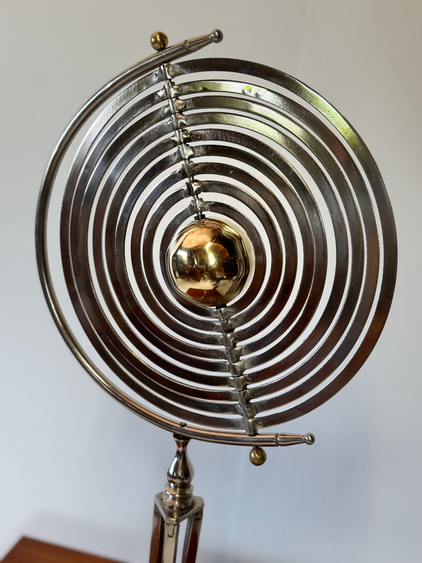 20th Century Chrome & Brass Copernicus Armillary Sphere