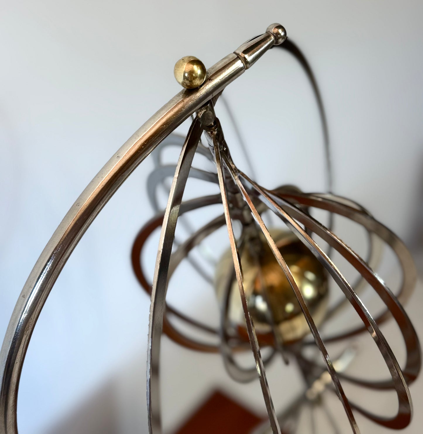20th Century Chrome & Brass Copernicus Armillary Sphere