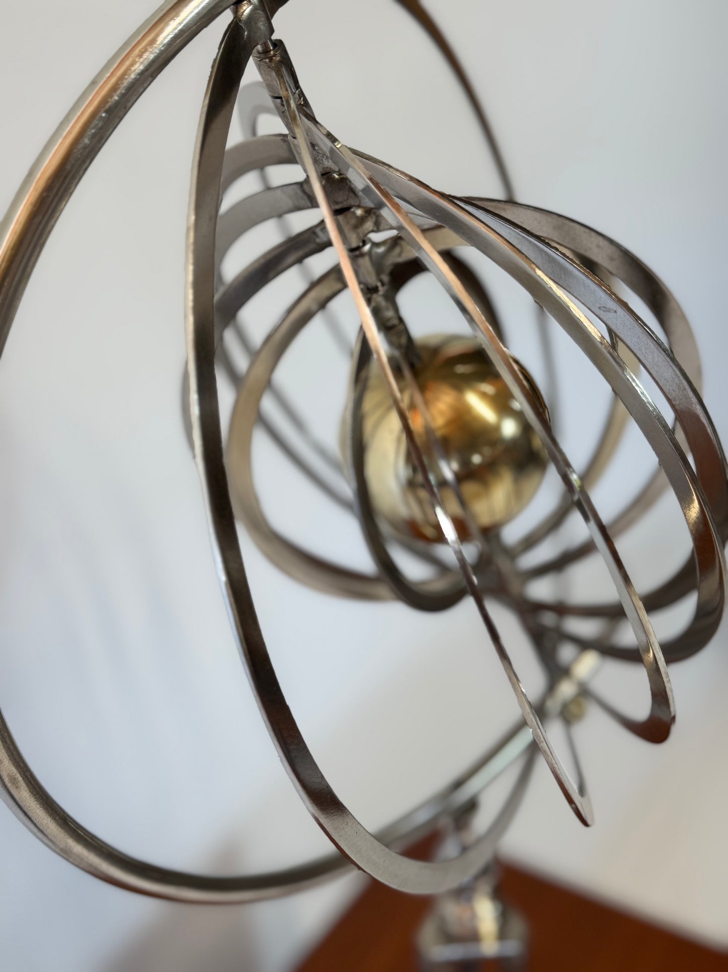 20th Century Chrome & Brass Copernicus Armillary Sphere