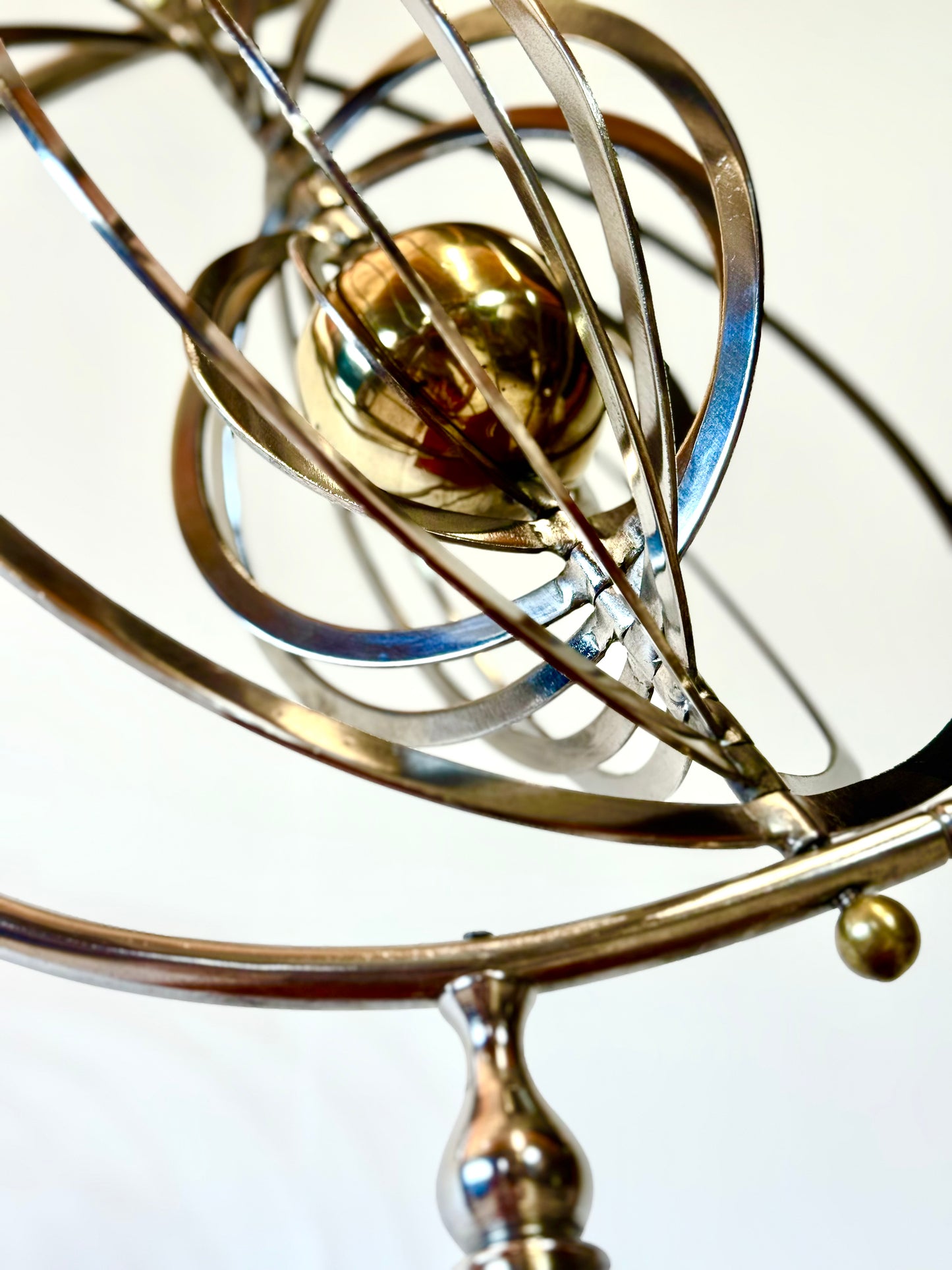 20th Century Chrome & Brass Copernicus Armillary Sphere