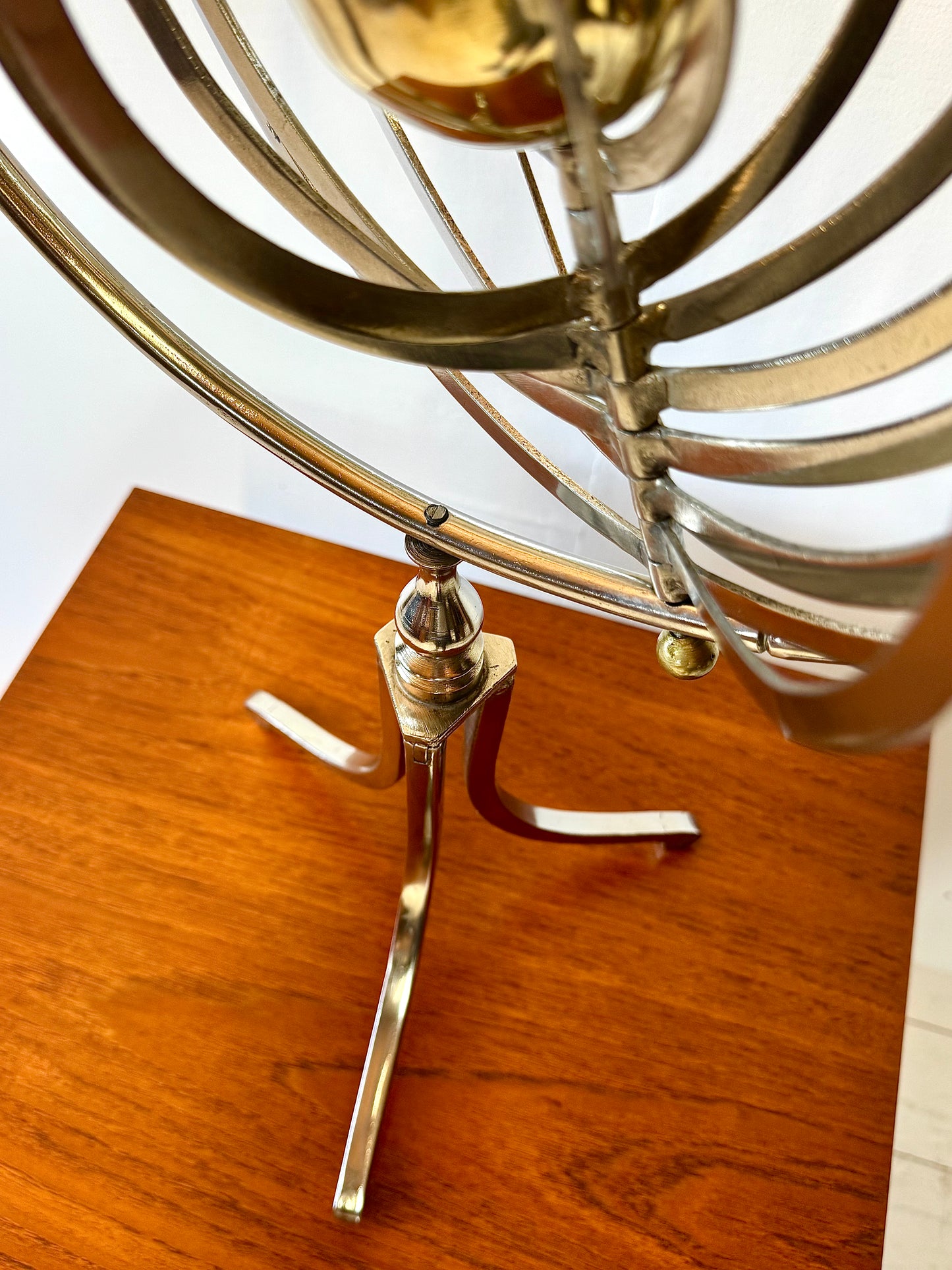 20th Century Chrome & Brass Copernicus Armillary Sphere