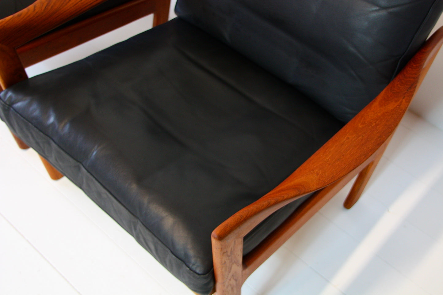 Illum Wikkelso Teak & Leather Armchairs - Denmark 1962