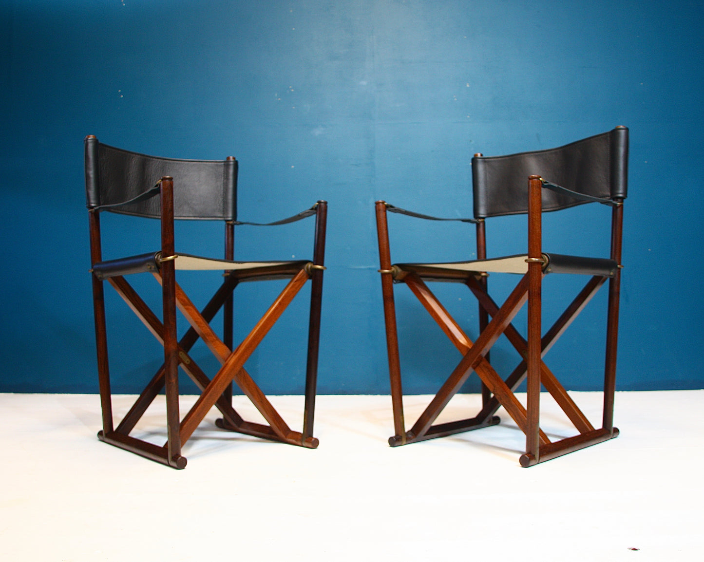 Mogens Koch MK41 Solid Rosewood & Leather Folding Chairs for Interna