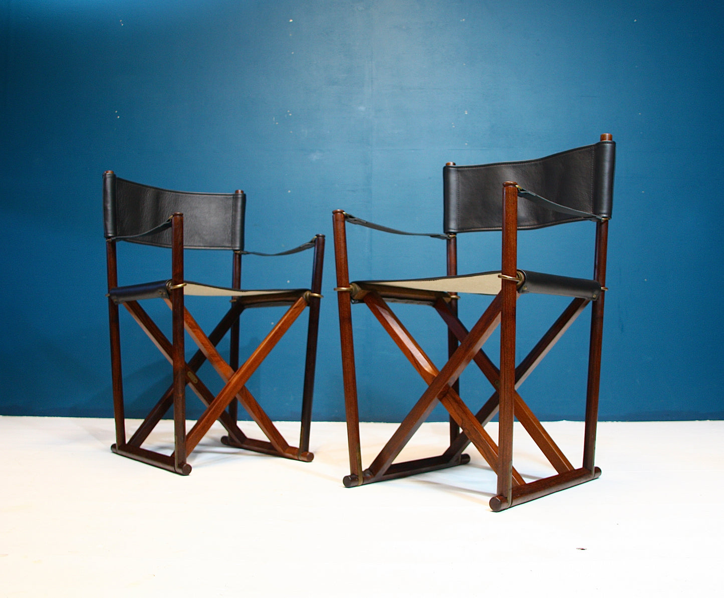 Mogens Koch MK41 Solid Rosewood & Leather Folding Chairs for Interna