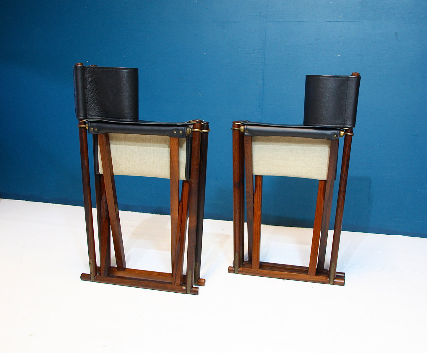 Mogens Koch MK41 Solid Rosewood & Leather Folding Chairs for Interna