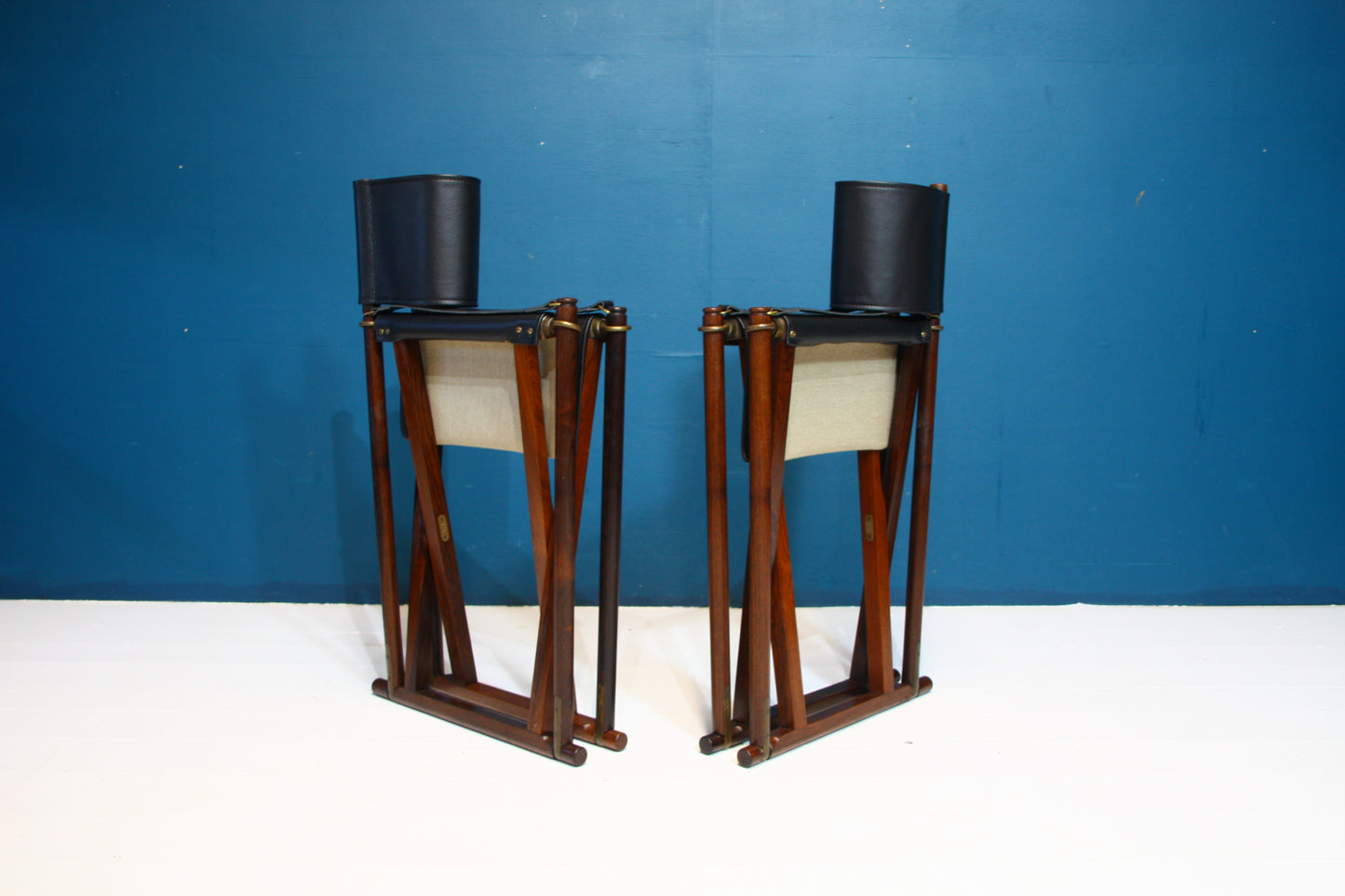 Mogens Koch MK41 Solid Rosewood & Leather Folding Chairs for Interna