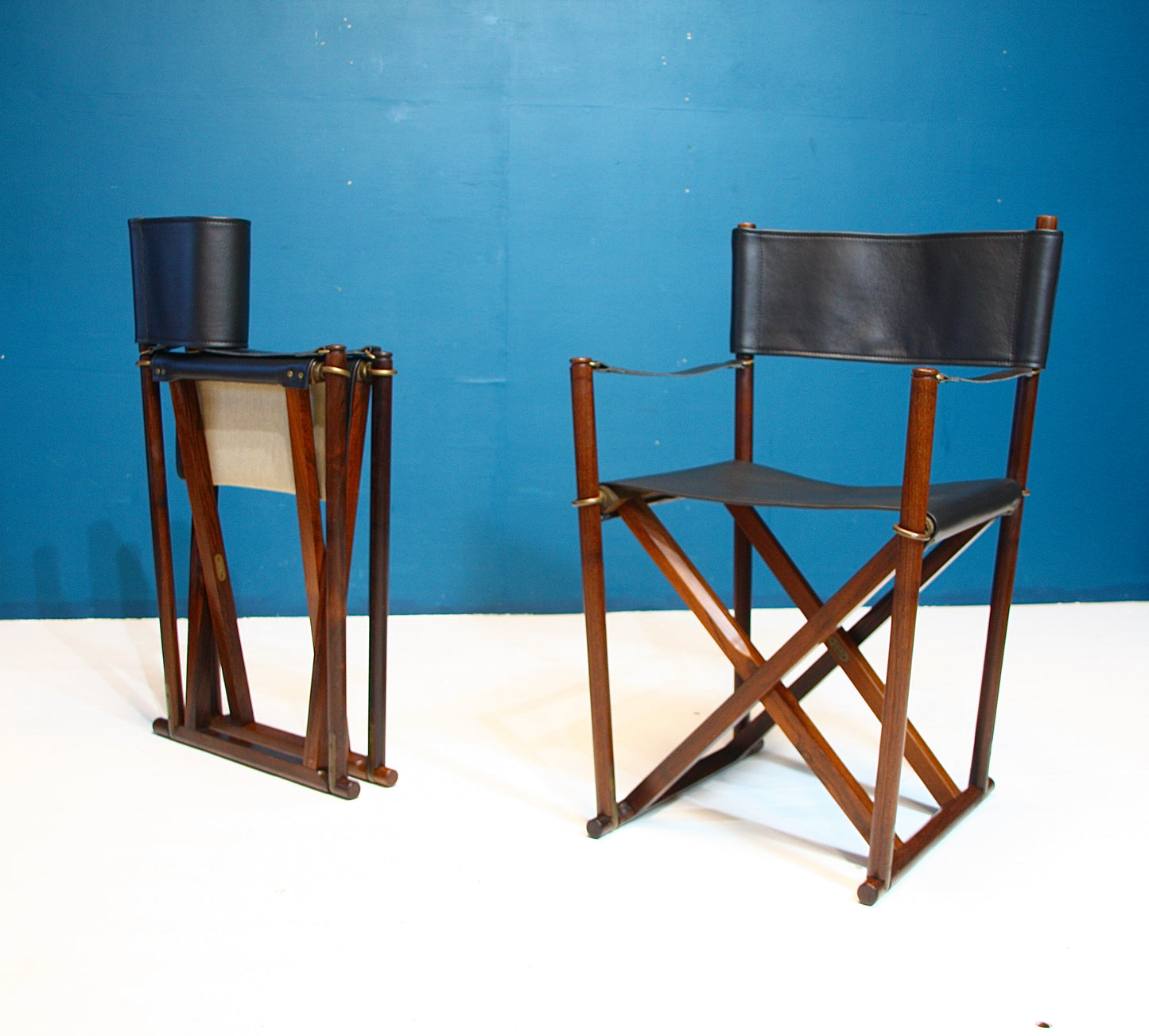 Mogens Koch MK41 Solid Rosewood & Leather Folding Chairs for Interna