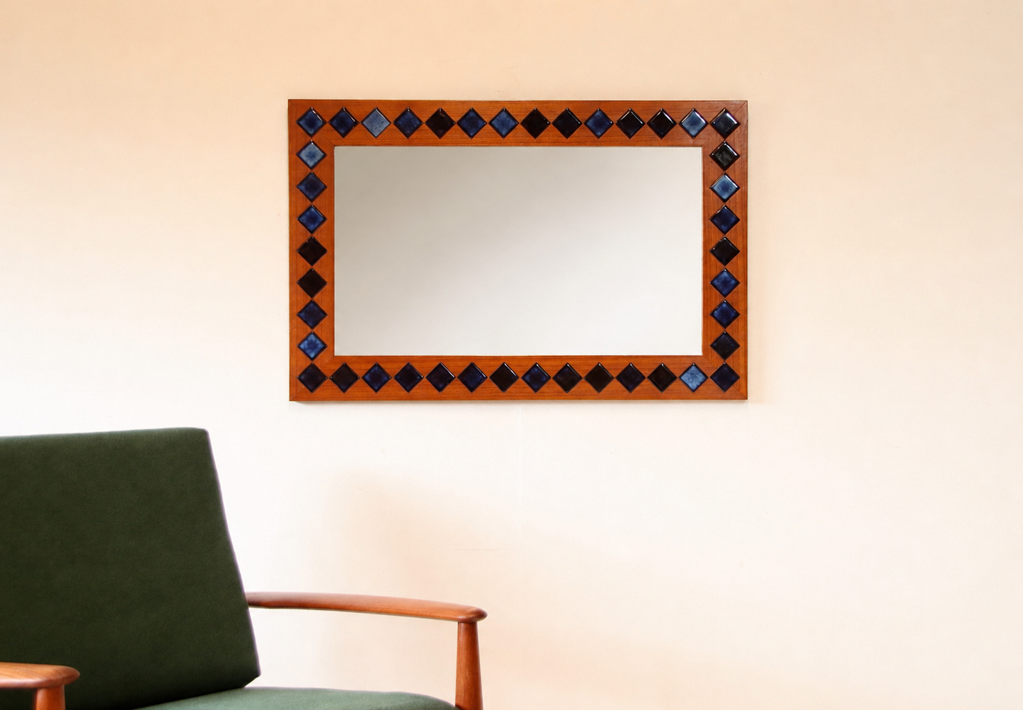 Vintage Danish Mirror by Lars Larsen c.1960