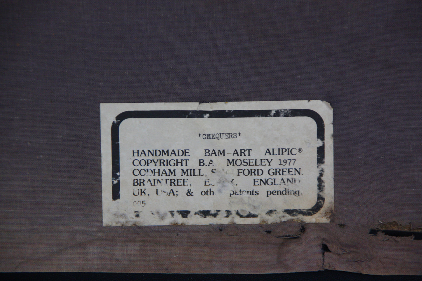 Abstract Aluminium and Vinyl Artwork by B.A Moseley 1977