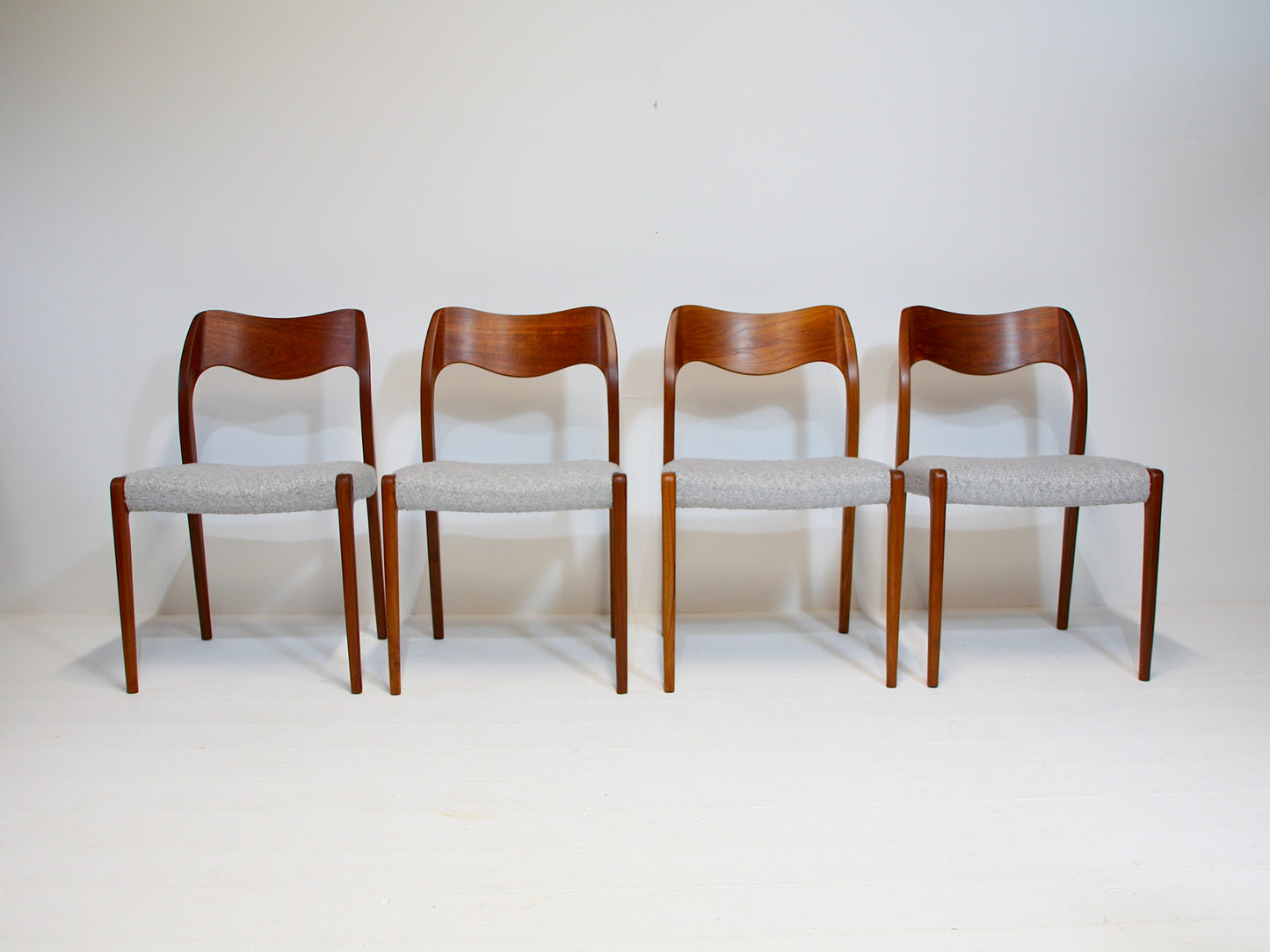 SOLD - Vintage Dining Chairs by Niels Moller - 1951 Model 71 - Teak