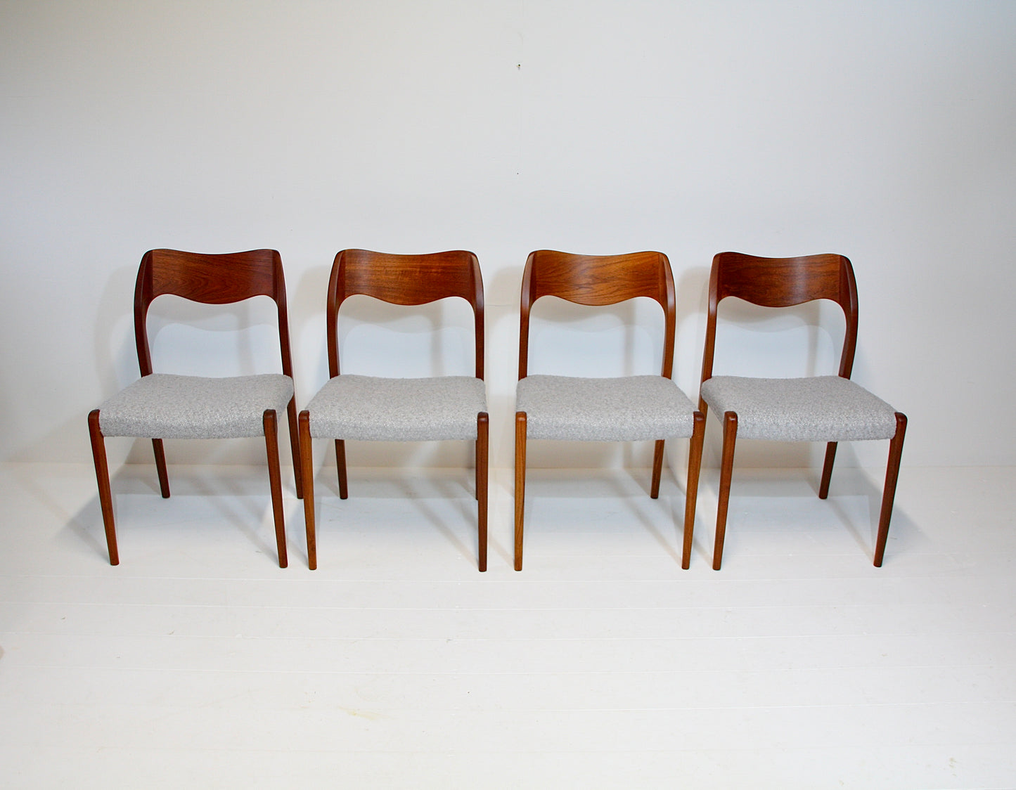 SOLD - Vintage Dining Chairs by Niels Moller - 1951 Model 71 - Teak