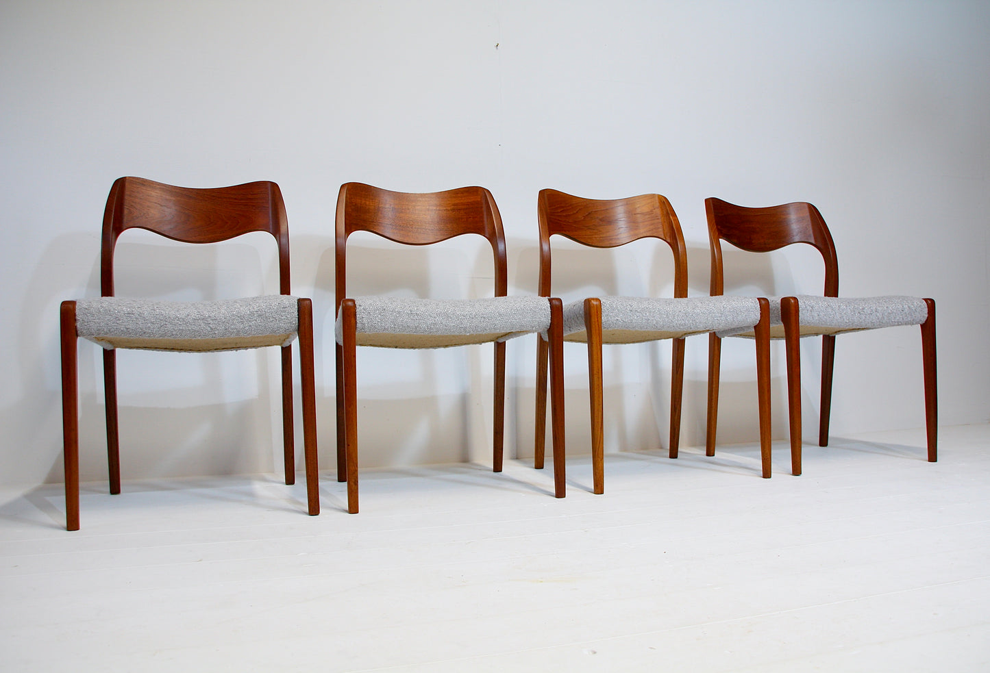 SOLD - Vintage Dining Chairs by Niels Moller - 1951 Model 71 - Teak