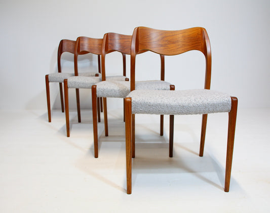 SOLD - Vintage Dining Chairs by Niels Moller - 1951 Model 71 - Teak