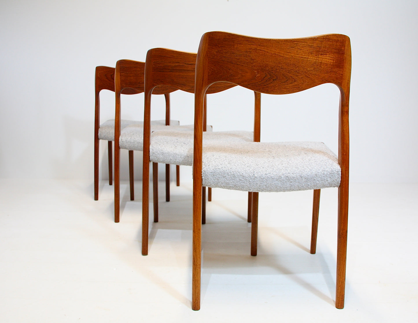 SOLD - Vintage Dining Chairs by Niels Moller - 1951 Model 71 - Teak