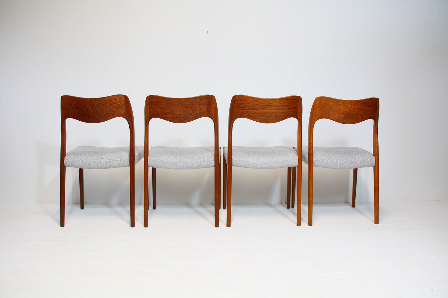 SOLD - Vintage Dining Chairs by Niels Moller - 1951 Model 71 - Teak