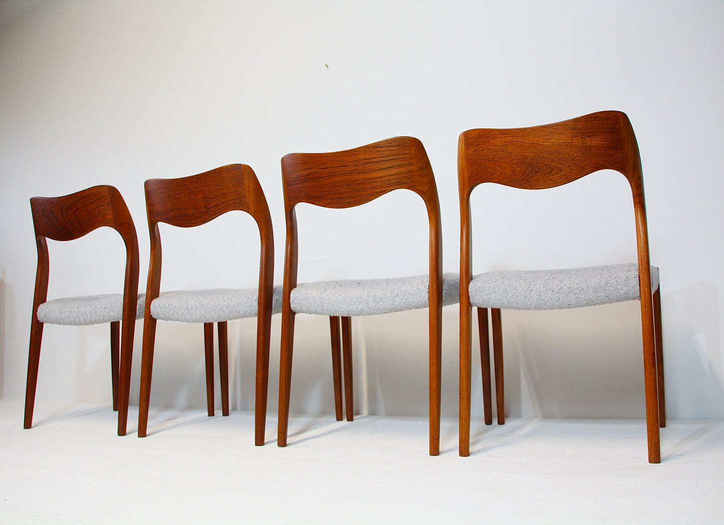 SOLD - Vintage Dining Chairs by Niels Moller - 1951 Model 71 - Teak