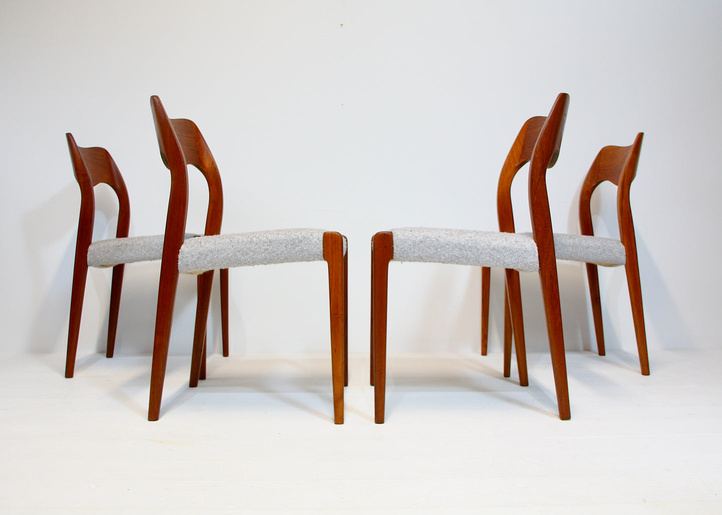SOLD - Vintage Dining Chairs by Niels Moller - 1951 Model 71 - Teak