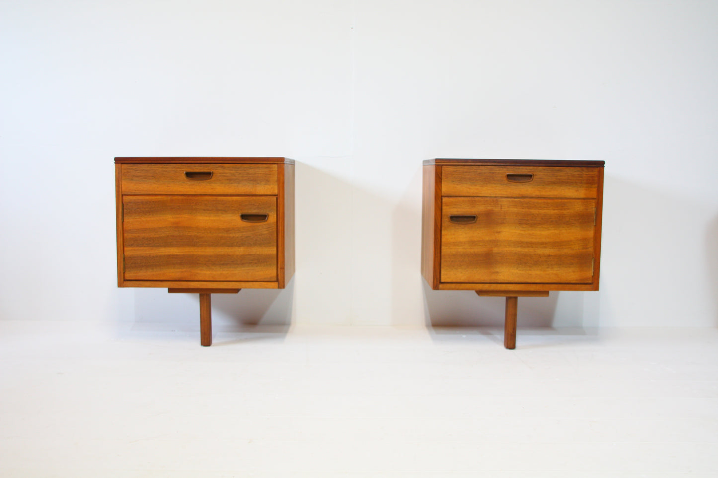 SOLD - Walnut Bedside Tables by Alfred Cox c.1960