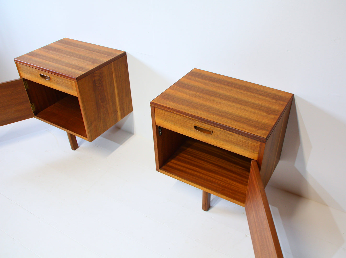 SOLD - Walnut Bedside Tables by Alfred Cox c.1960