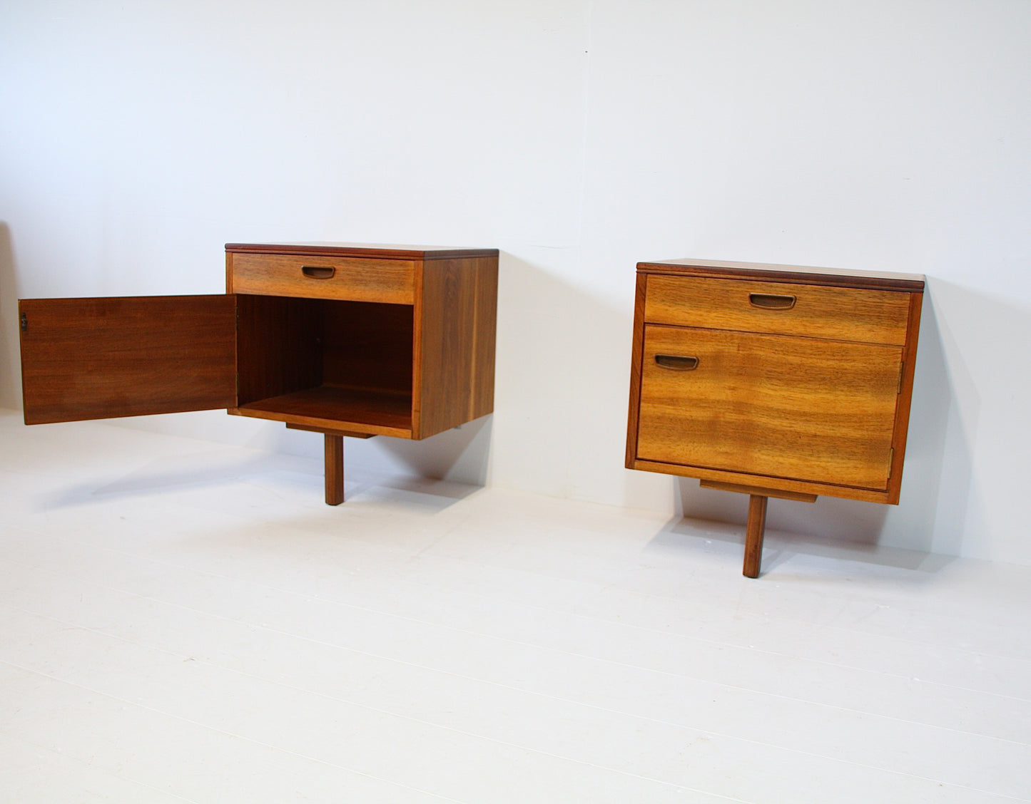 SOLD - Walnut Bedside Tables by Alfred Cox c.1960