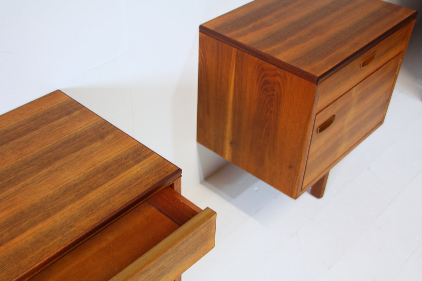 SOLD - Walnut Bedside Tables by Alfred Cox c.1960