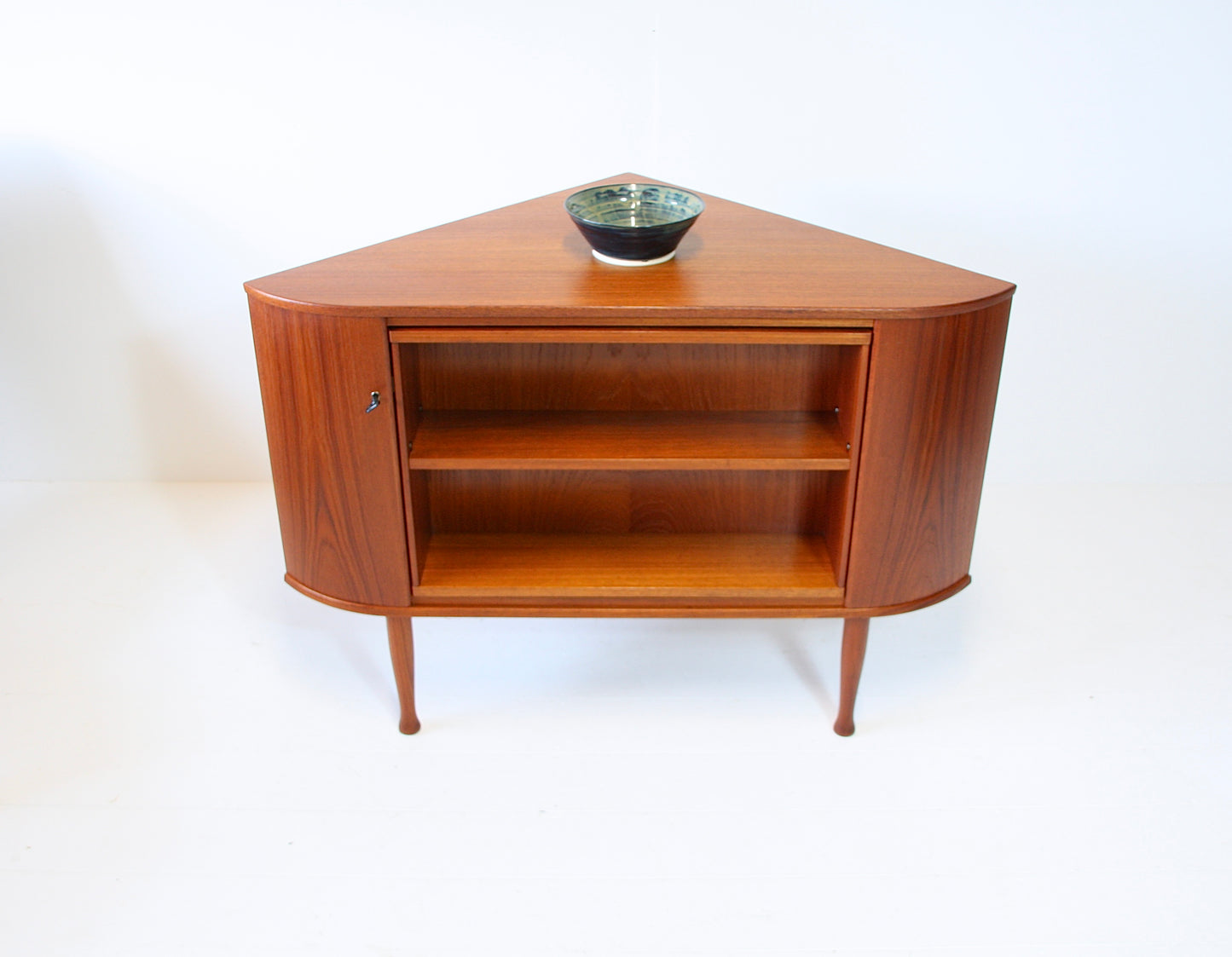 SOLD - Norwegian Revolving Corner Drinks Cabinet - Teak, 1960s